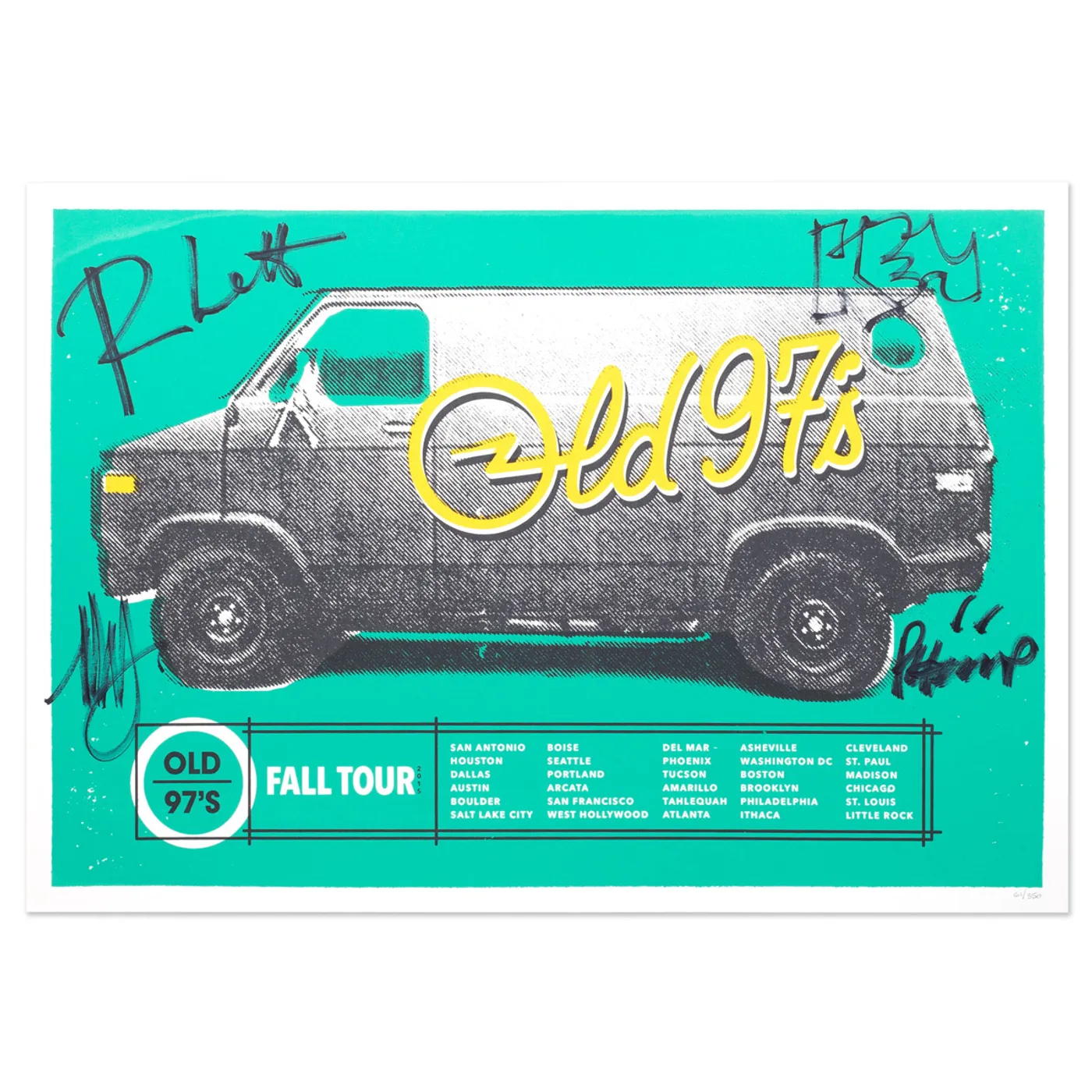 Old 97's Old 97â€™s Fall 2015 â€œVanâ€? Signed Tour Poster