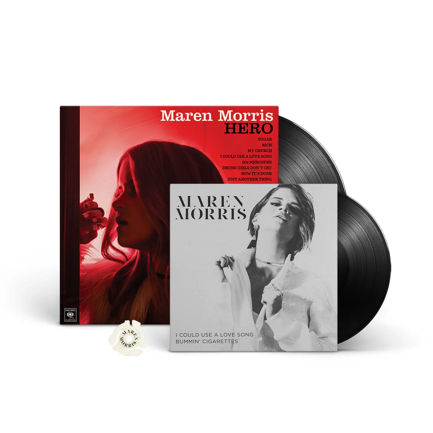 Maren Morris Love Song Vinyl, Hero LP & Glow in the Dark 45rpm Adapter
