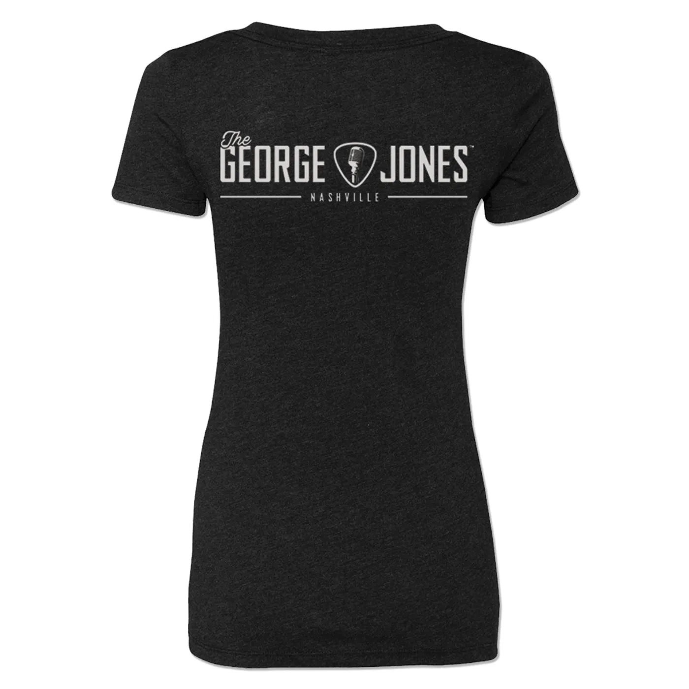 George Jones Pick and Logo V-Neck T-Shirt – Black