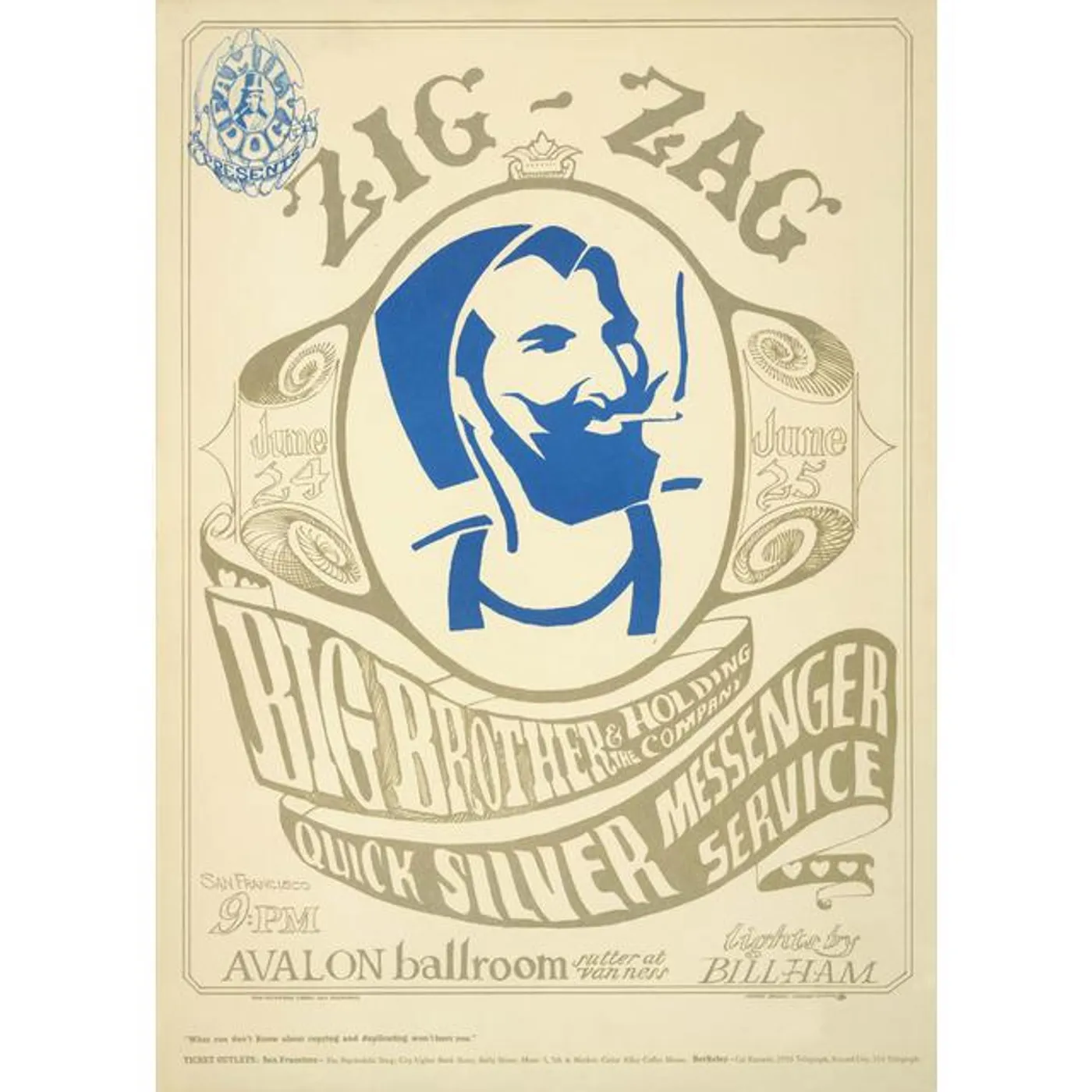 Janis Joplin Family Dog Big Brother and the Holding Company Litho