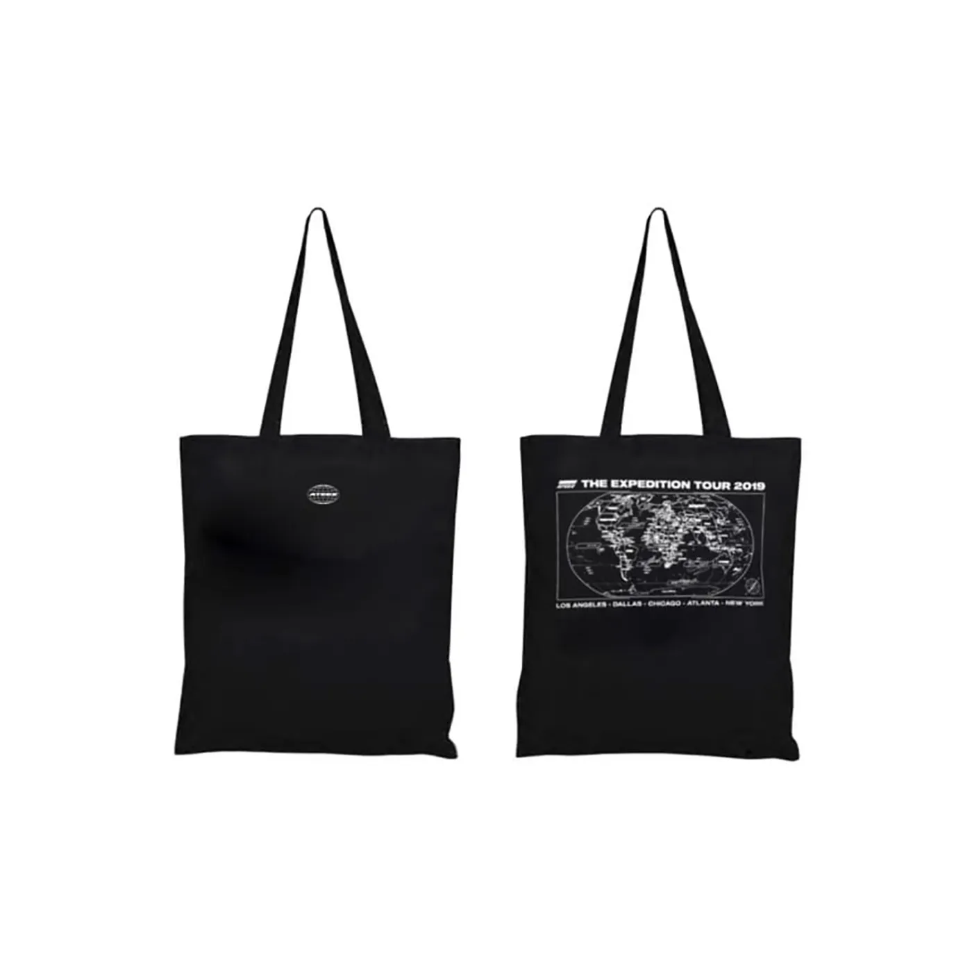 ATEEZ Black 'The Expedition Tour' Tote Bag - With Cities