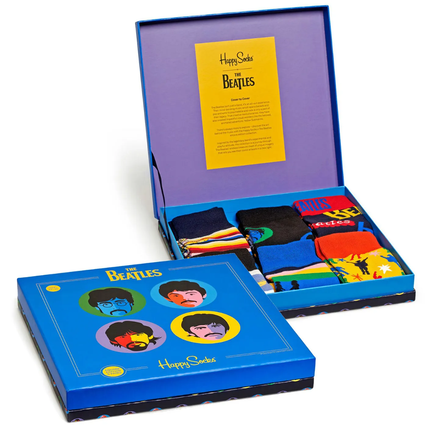 The Beatles Happy Socks Box Set 6 Pack