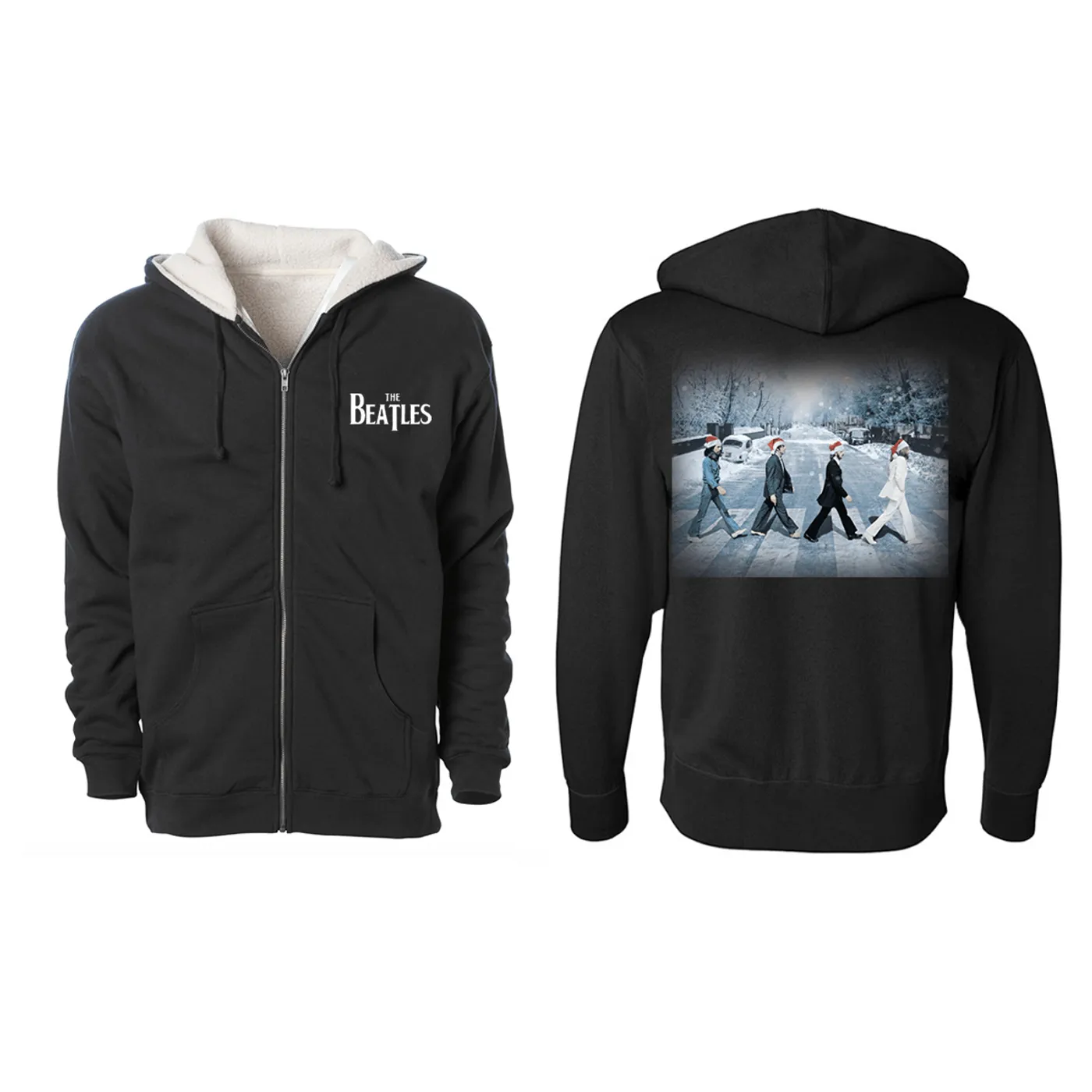The Beatles Snowy Abbey Road Sherpa Zip Hoodie