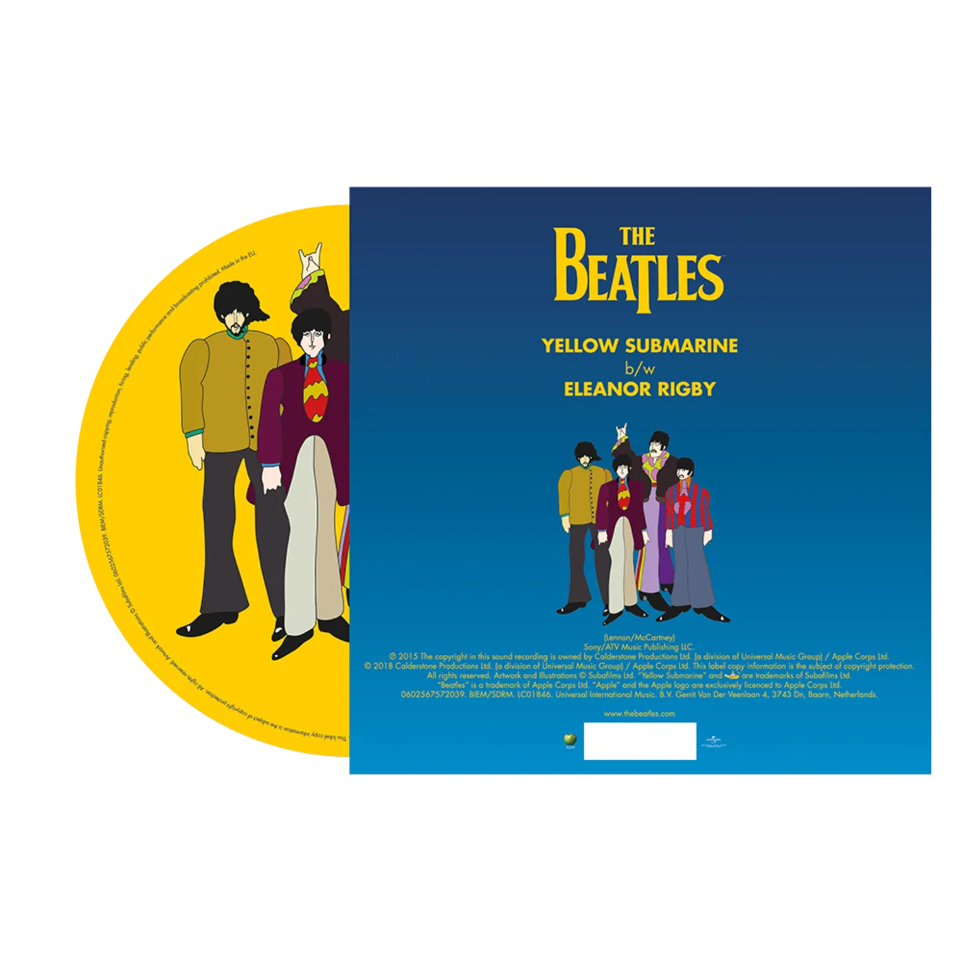 The Beatles Limited Edition Yellow Submarine 50th Anniversary 7” Picture Disc