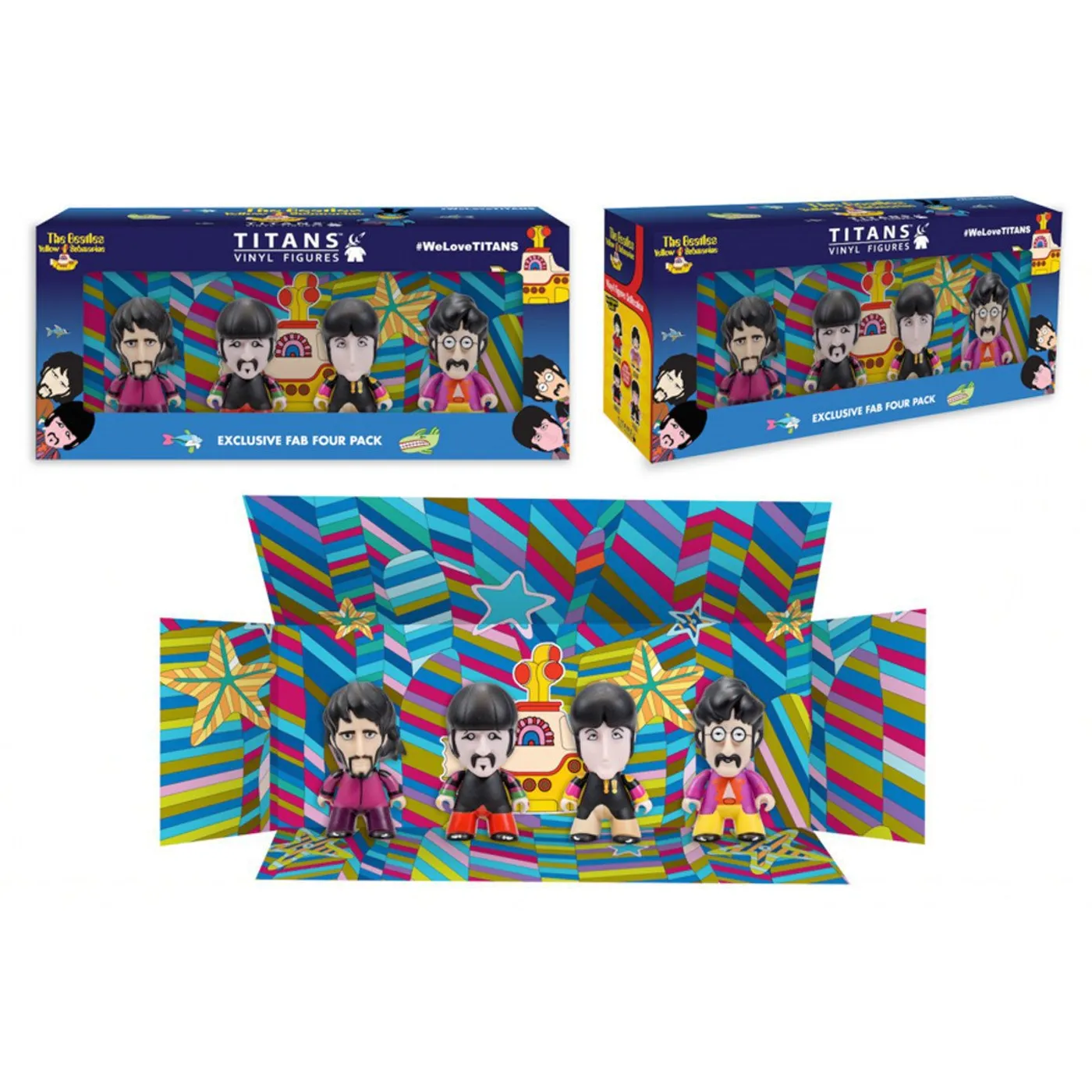 The Beatles TITANS: 3" Four Pack Sgt. Pepper Disguise