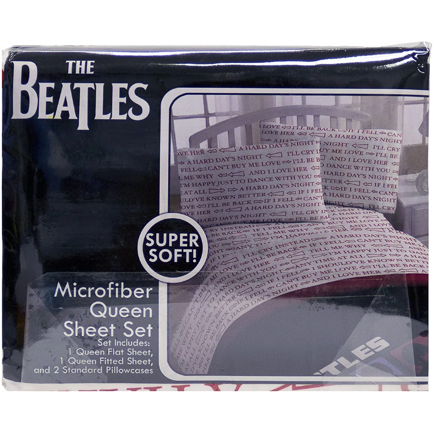 The Beatles Hard Days Night Queen Sheet Set