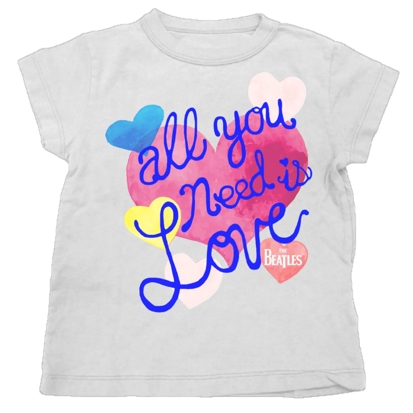The Beatles All You Need Watercolor Hearts Youth T-Shirt