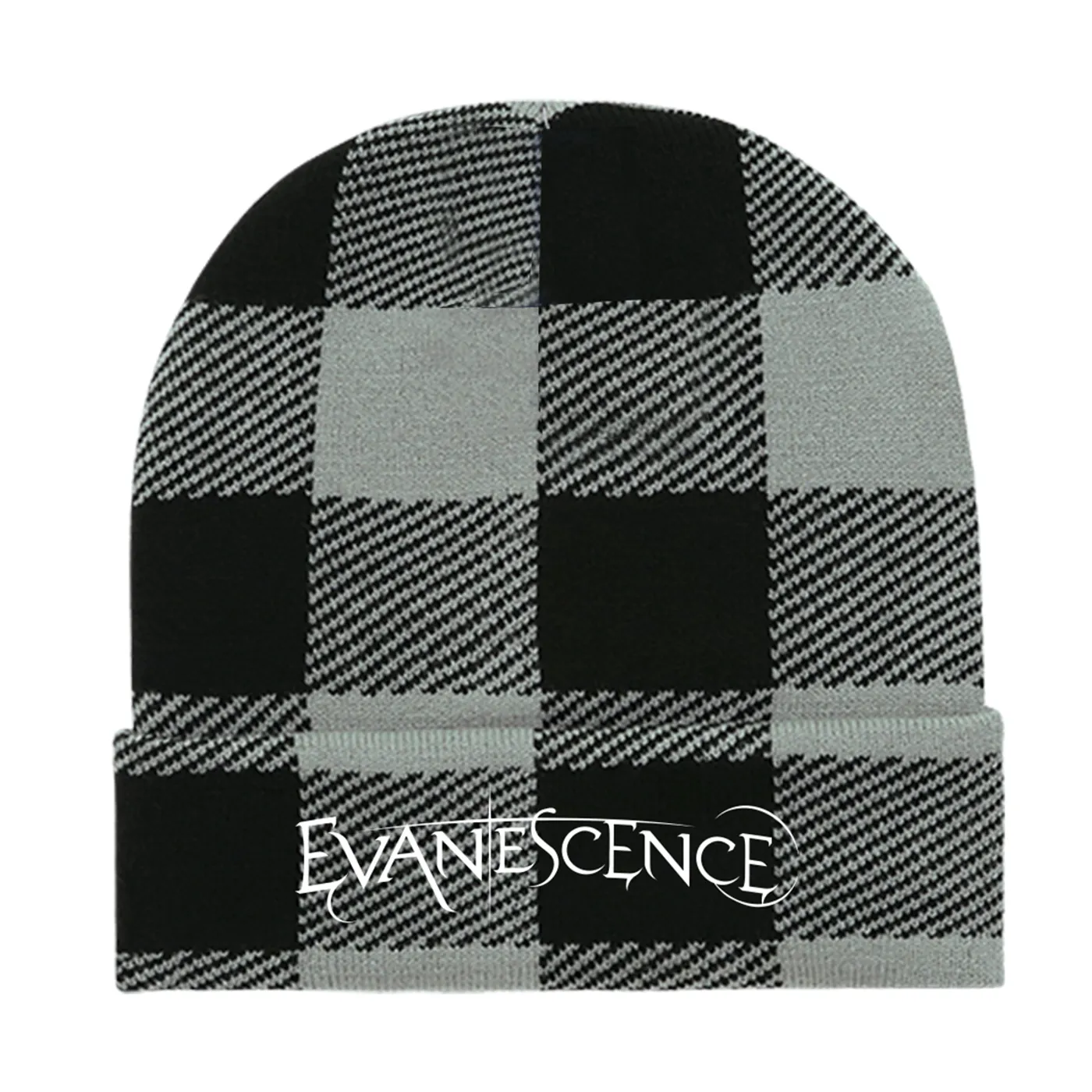 Evanescence EMBROIDERED LOGO PLAID BEANIE
