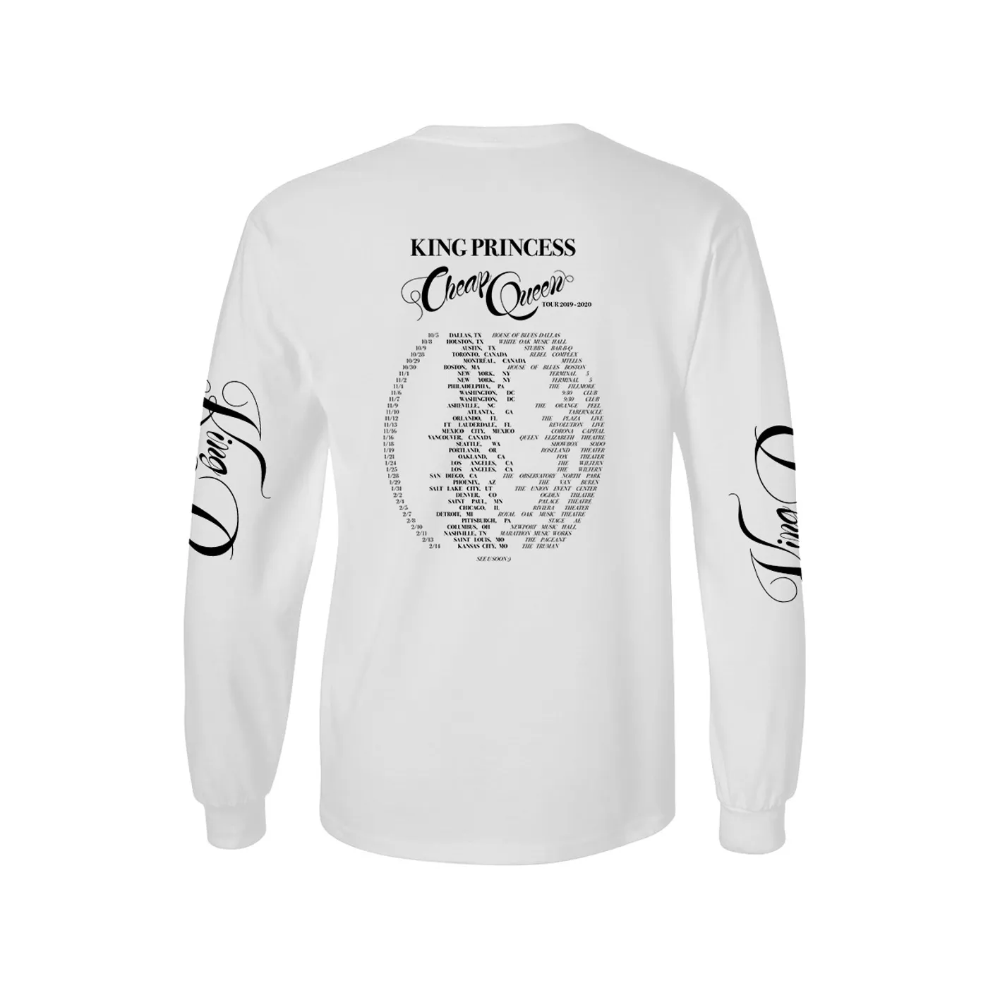 King Princess Cheap Queen Long Sleeve Tour Tee