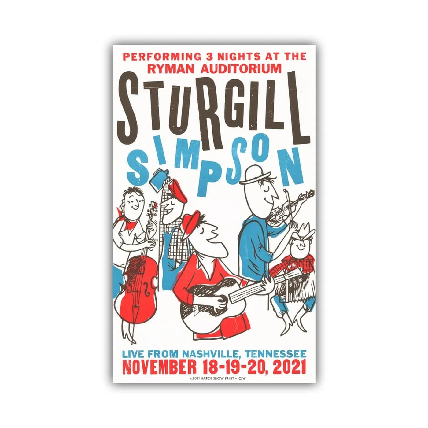Sturgill Simpson Ryman Auditorium Lithograph