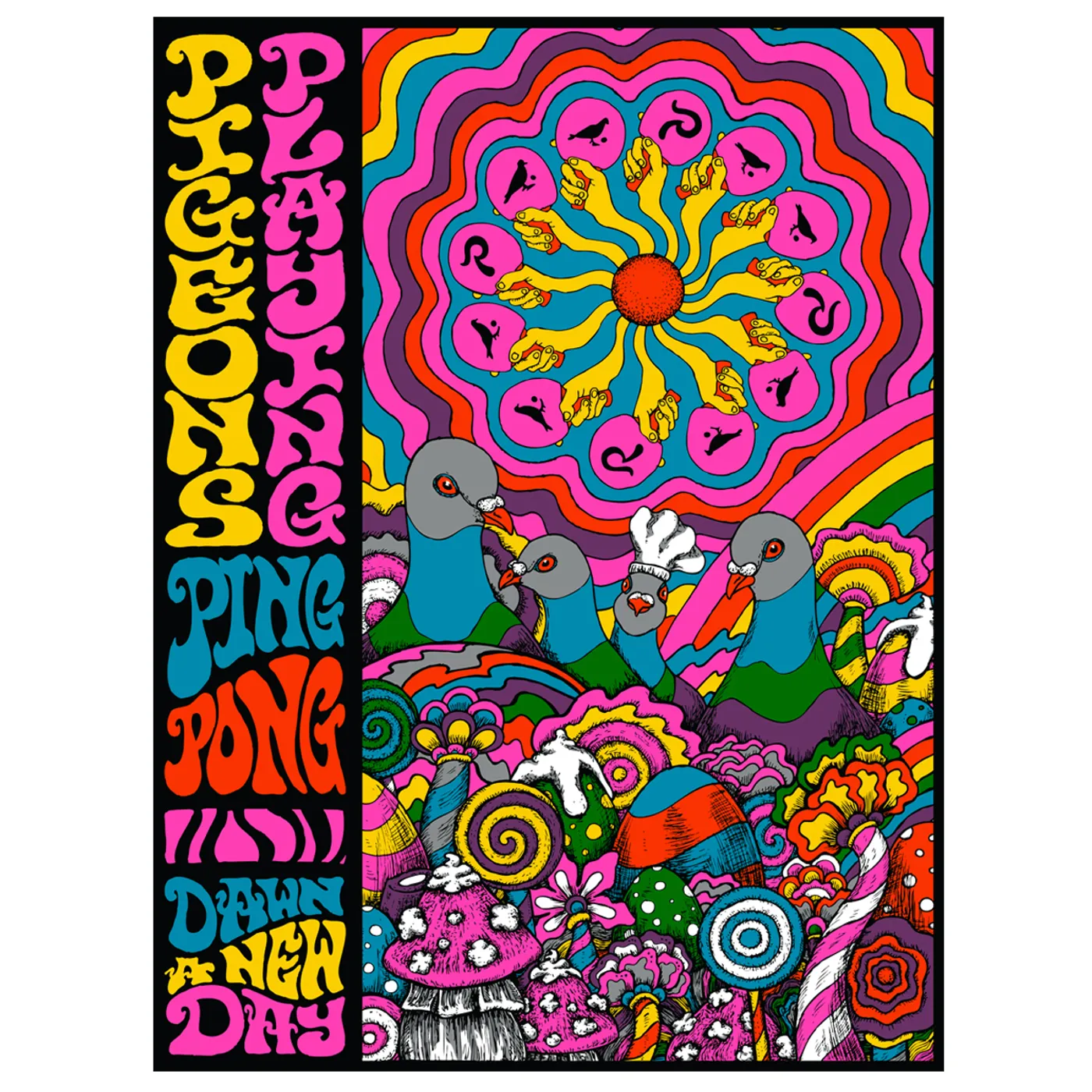Pigeons Playing Ping Pong "Dawn A New Day" Poster
