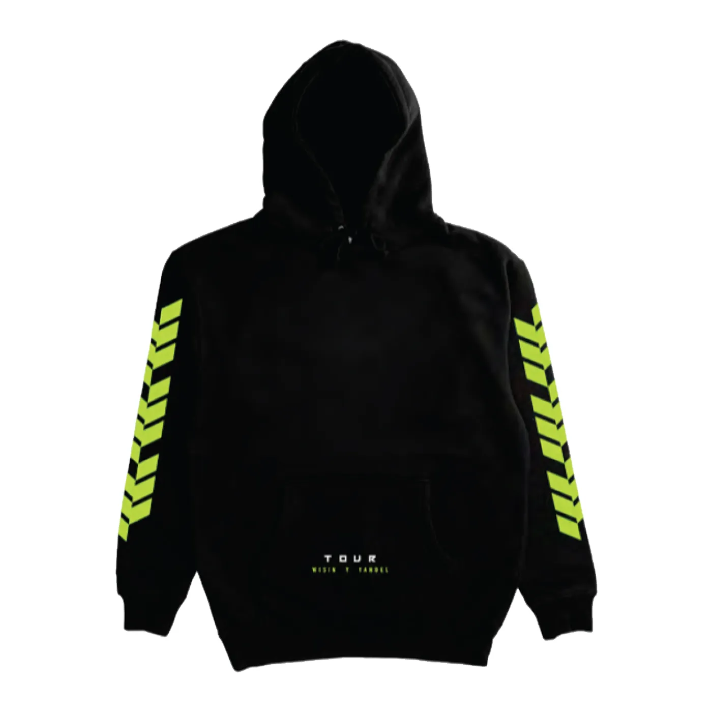 Wisin & Yandel WISIN Y YANDEL YELLOW TEXT BLACK TOUR PULLOVER HOOD