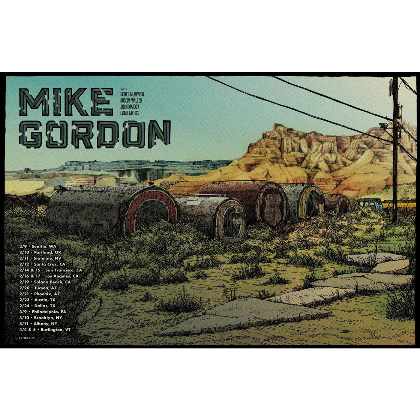 Phish Mike Gordon Winter 2018 Tour Poster
