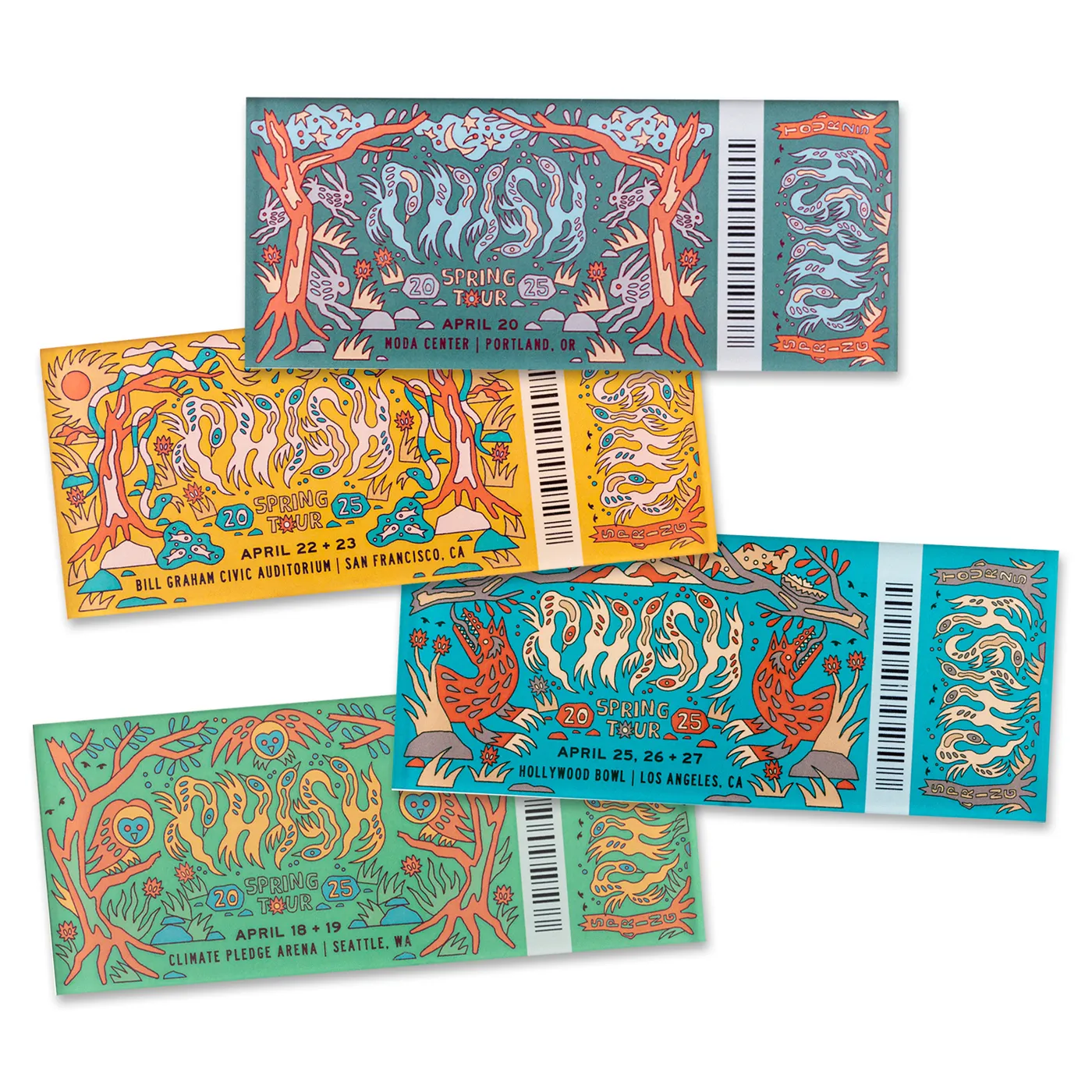 Phish Spring Tour 2025 Ticket Magnets