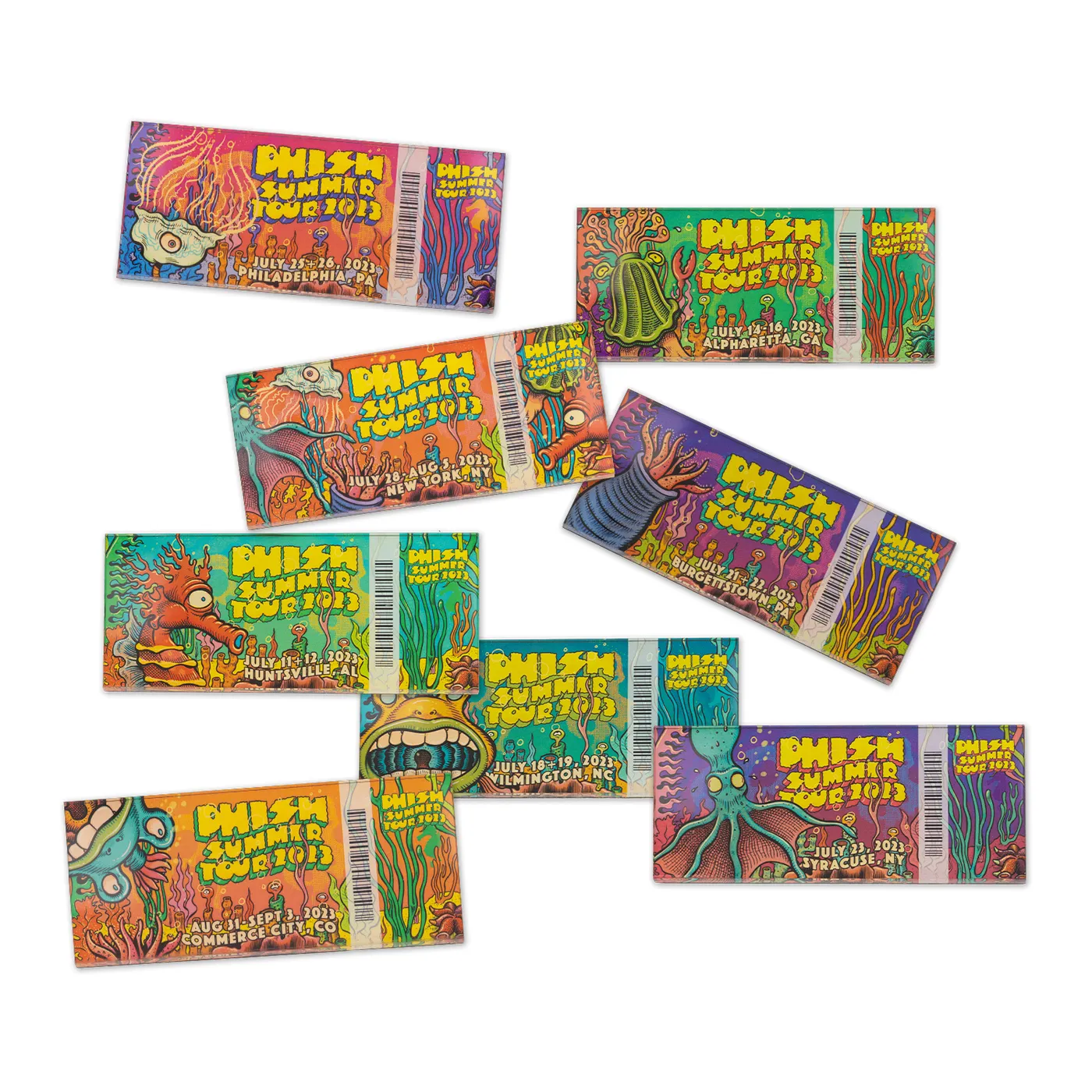 Phish Summer Tour 2023 Ticket Magnets
