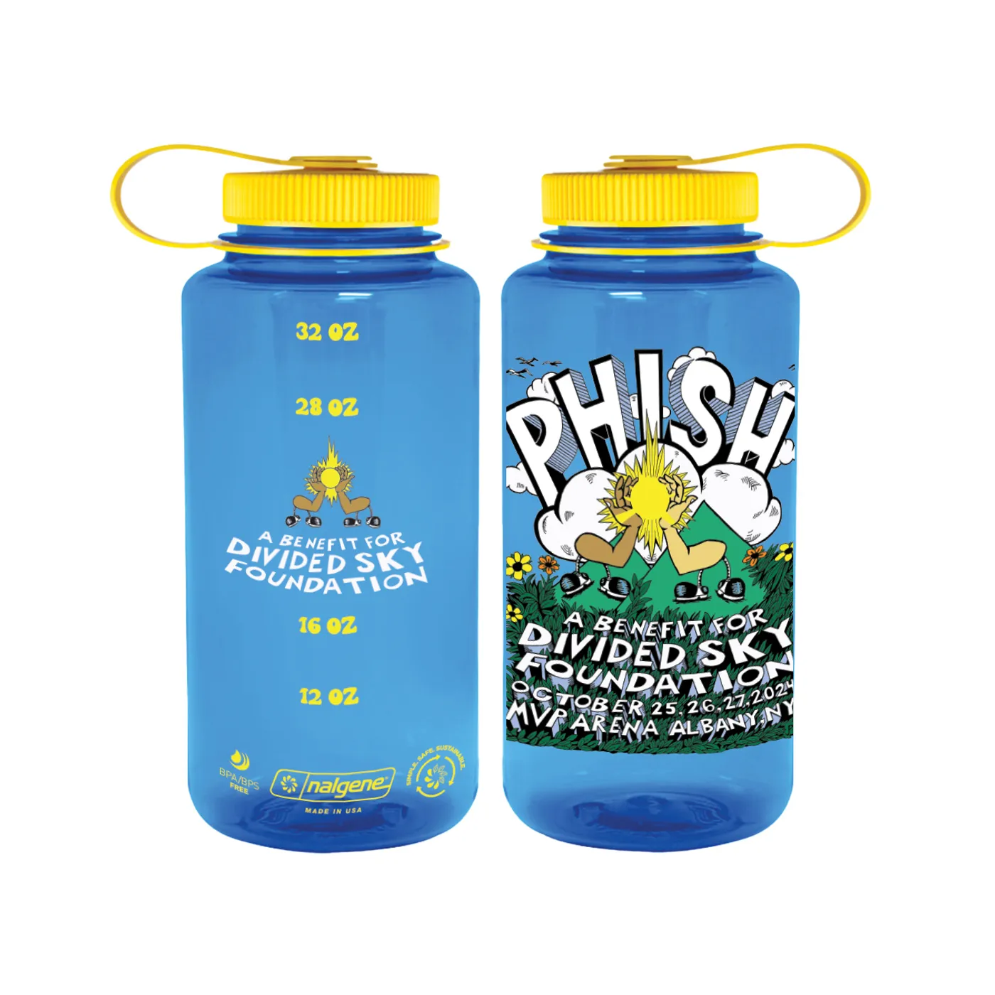 Phish Pollock Arm In Arm Event Nalgene on Cornflower Blue