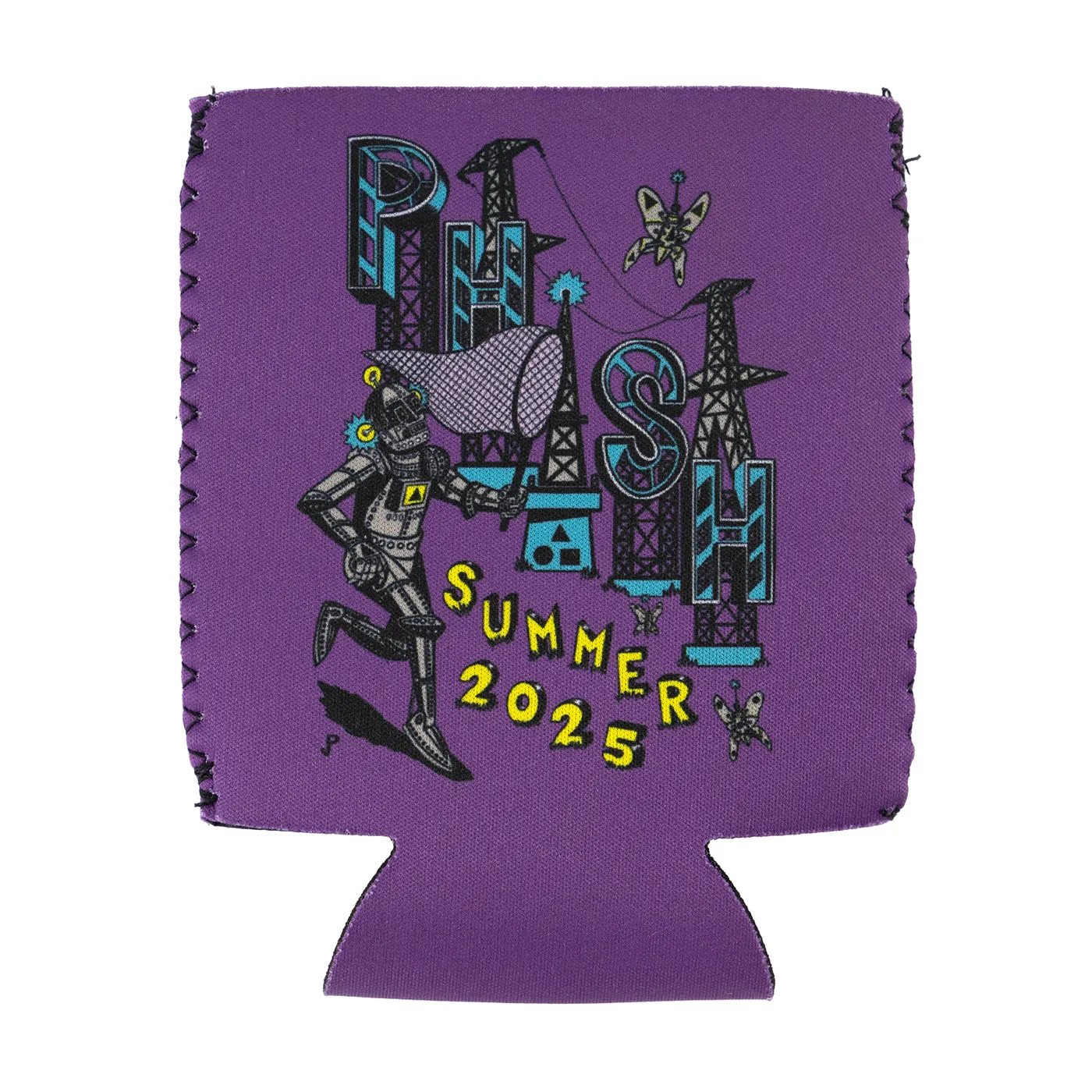 Phish Summer Tour 2025 Pollock Robot Butterfly Can Cooler