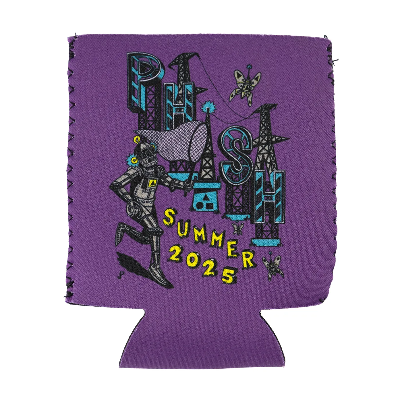 Phish Summer Tour 2025 Pollock Robot Butterfly Can Cooler