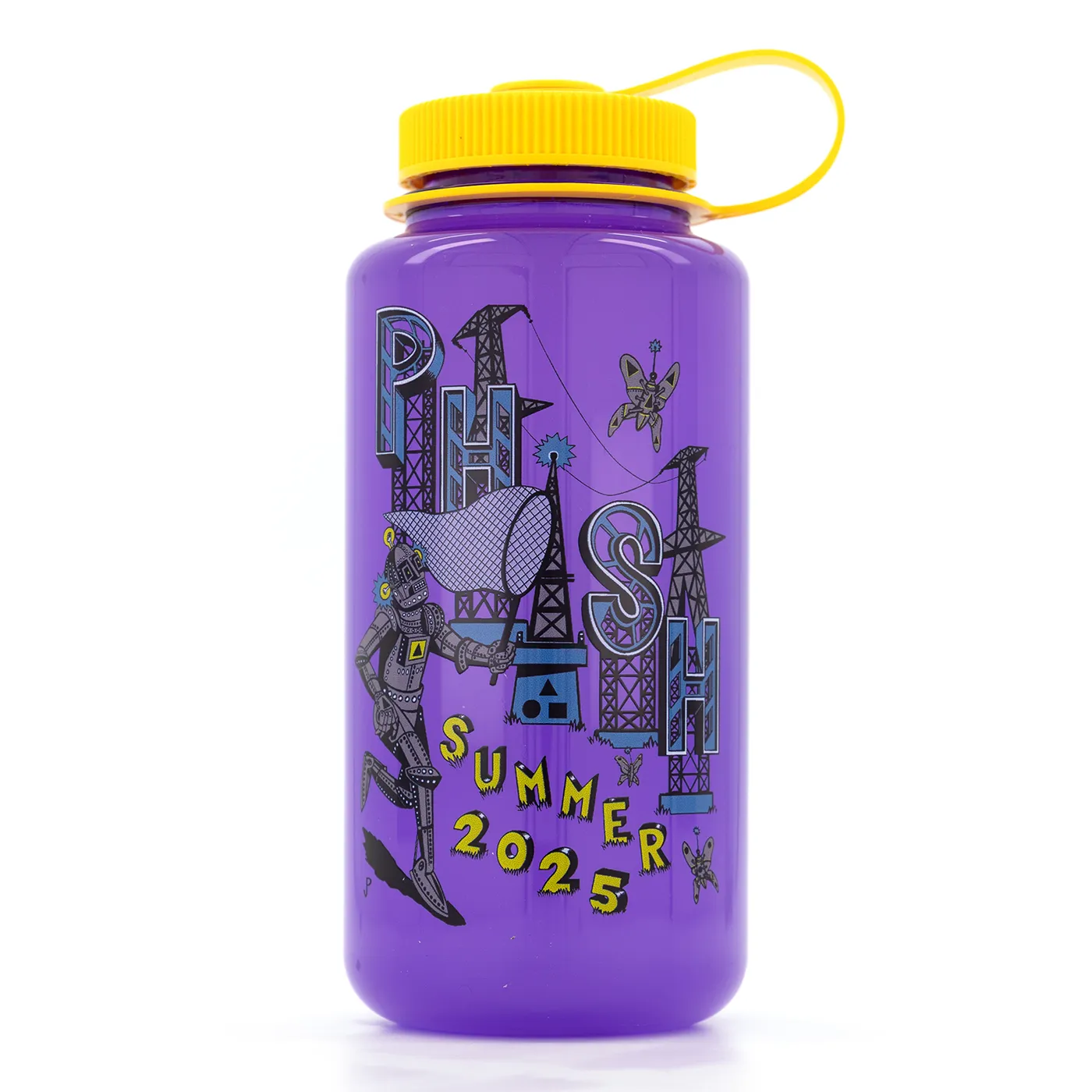 Phish Summer Tour 2025 Pollock Robot Butterfly 32 oz. Nalgene Water Bottle