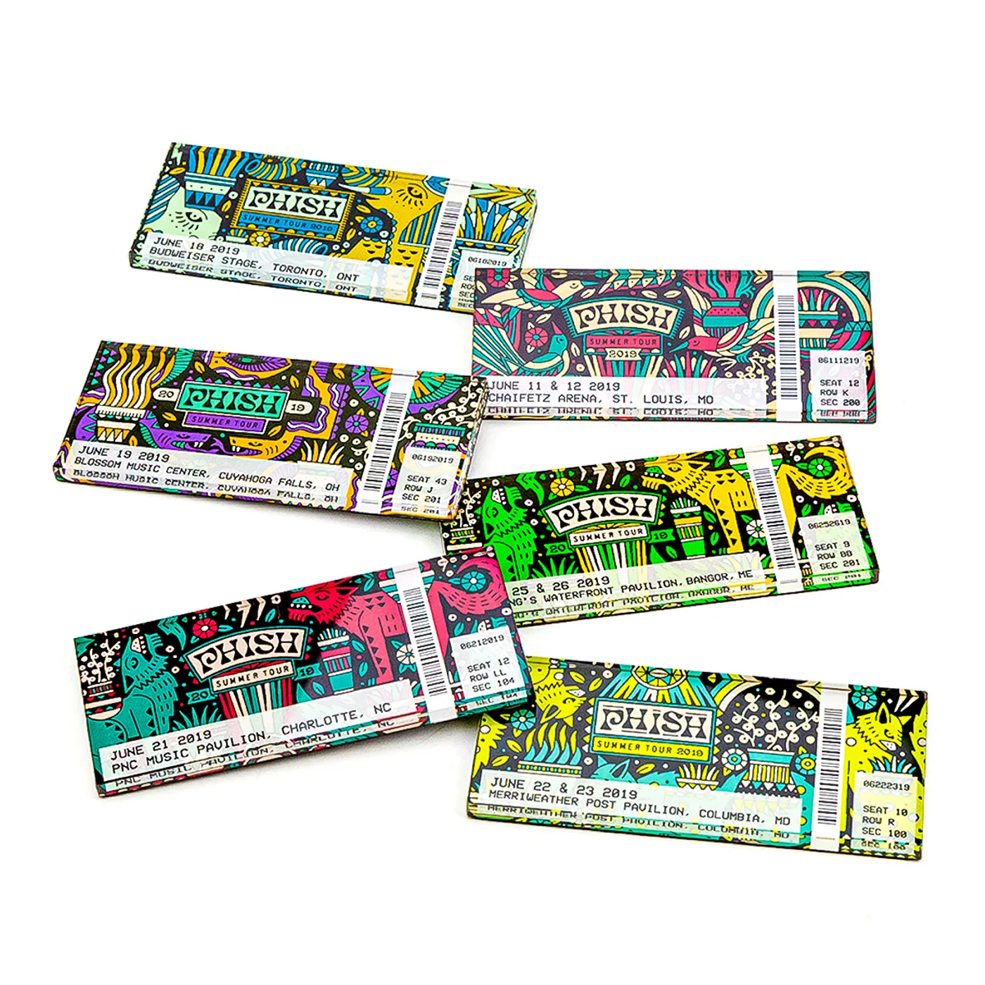 Phish Summer Tour 2019 Ticket Magnets