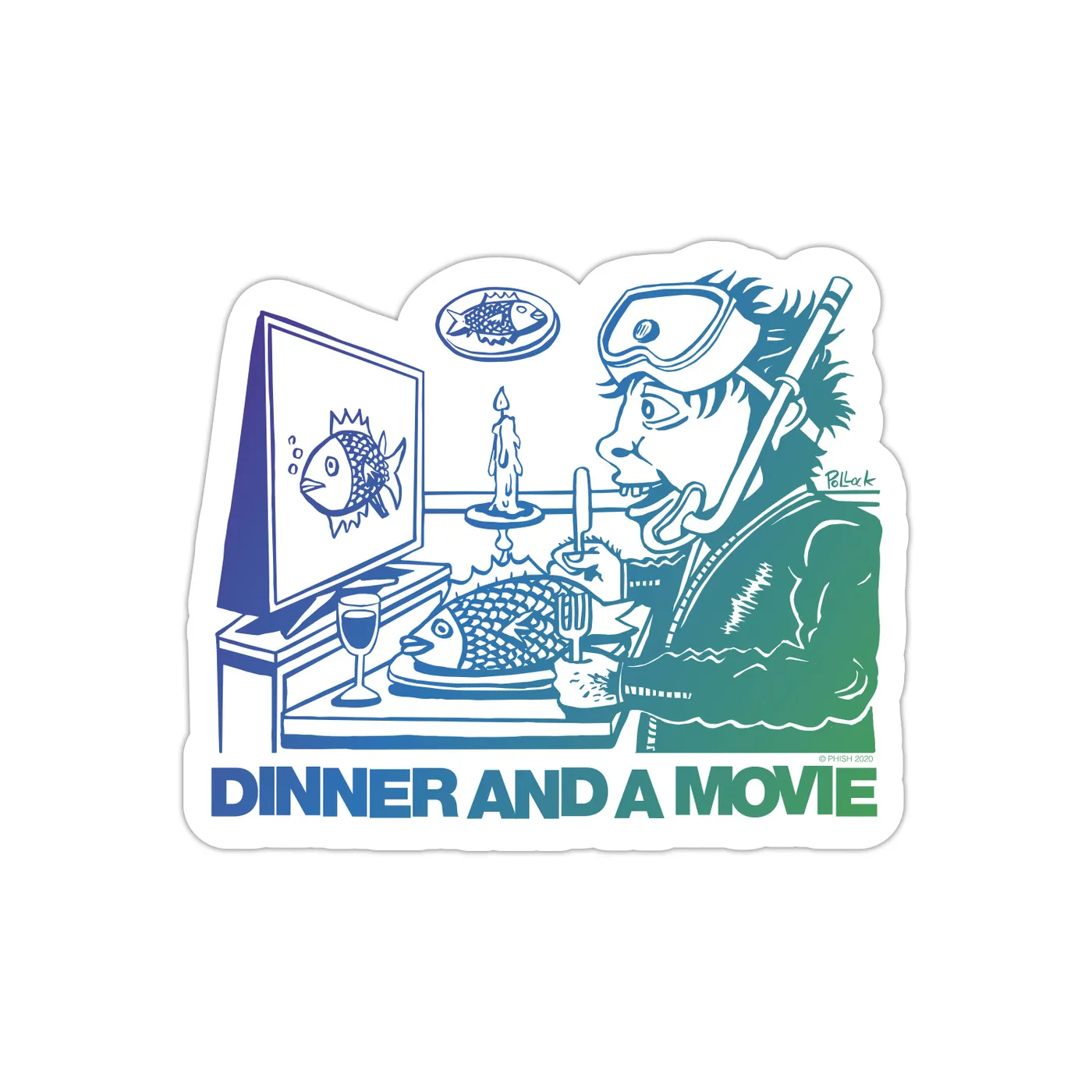 Phish Dinner And A Movie Pollock Fridge Magnet