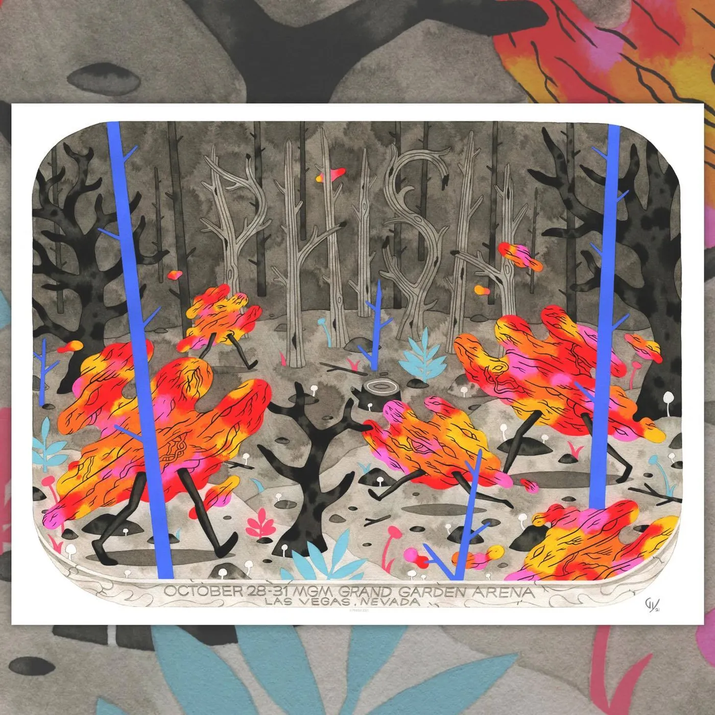 Phish October 28-31, 2021,Graham Yarrington LE Poster
