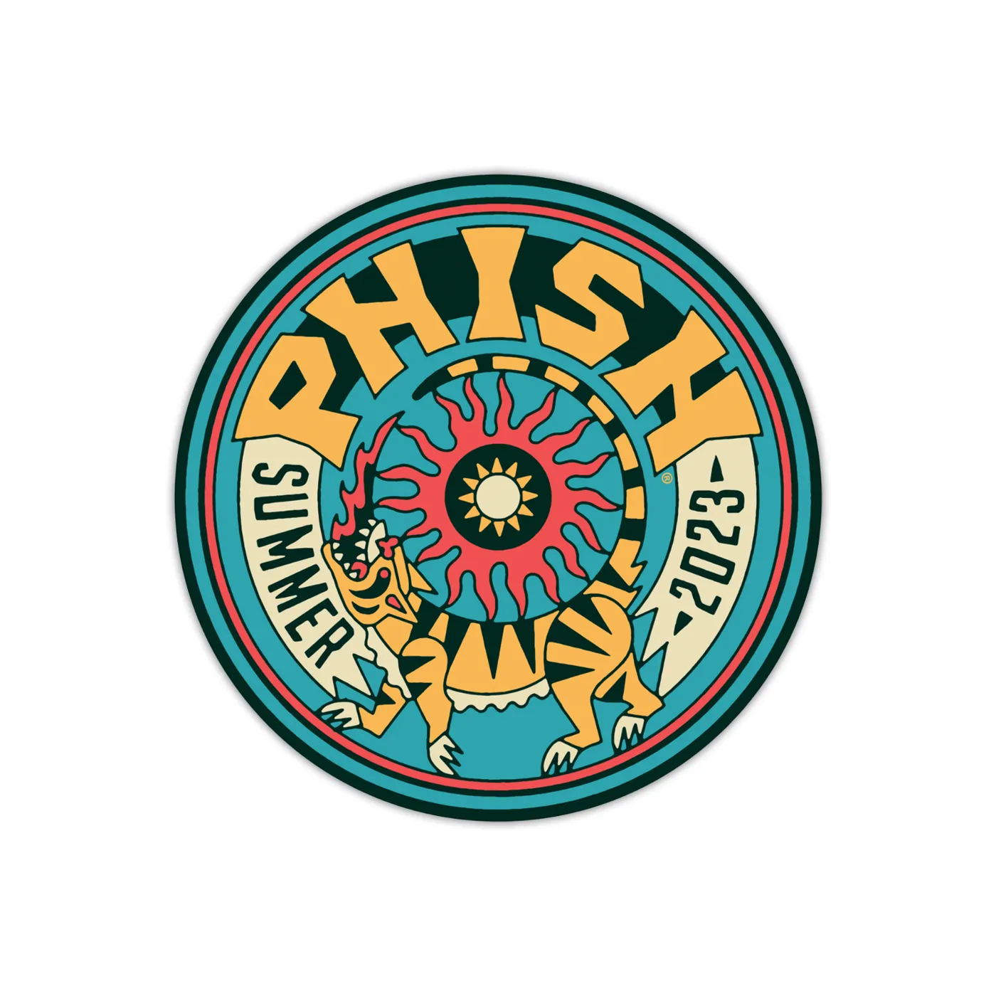 Phish Flaming Tiger Summer Tour 2023 Sticker
