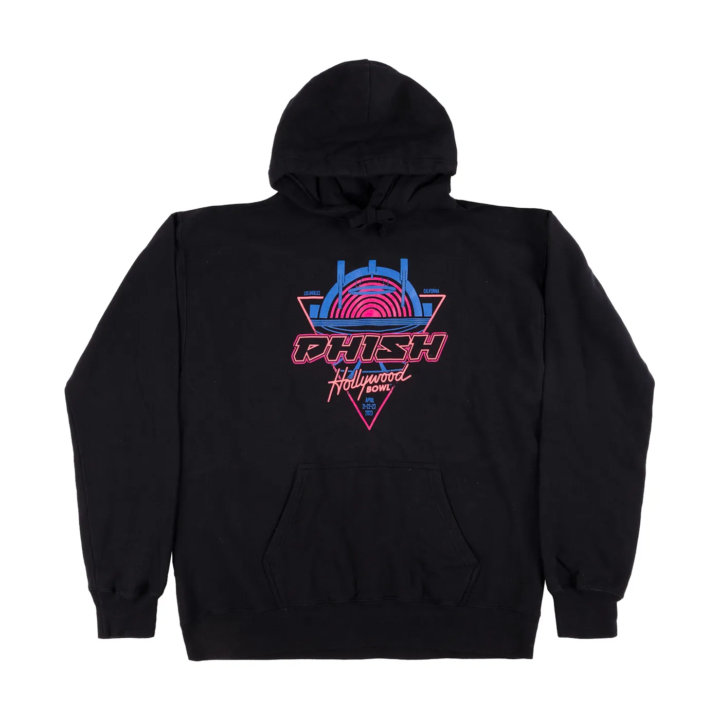 Phish Hollywood Bowl 2023 Event Pullover Hoodie on Washed Black