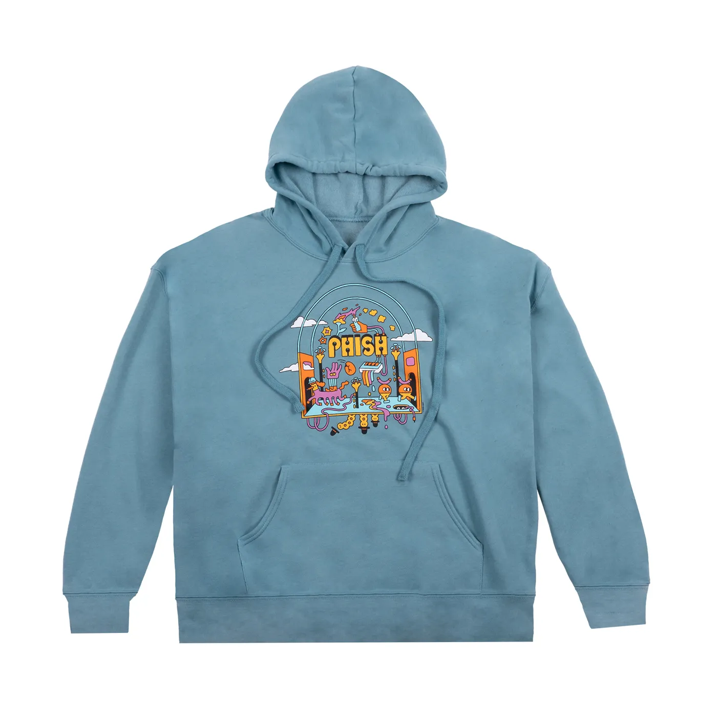 Phish Synthesis Drop Shoulder Hoodie on Heather Blue Lagoon