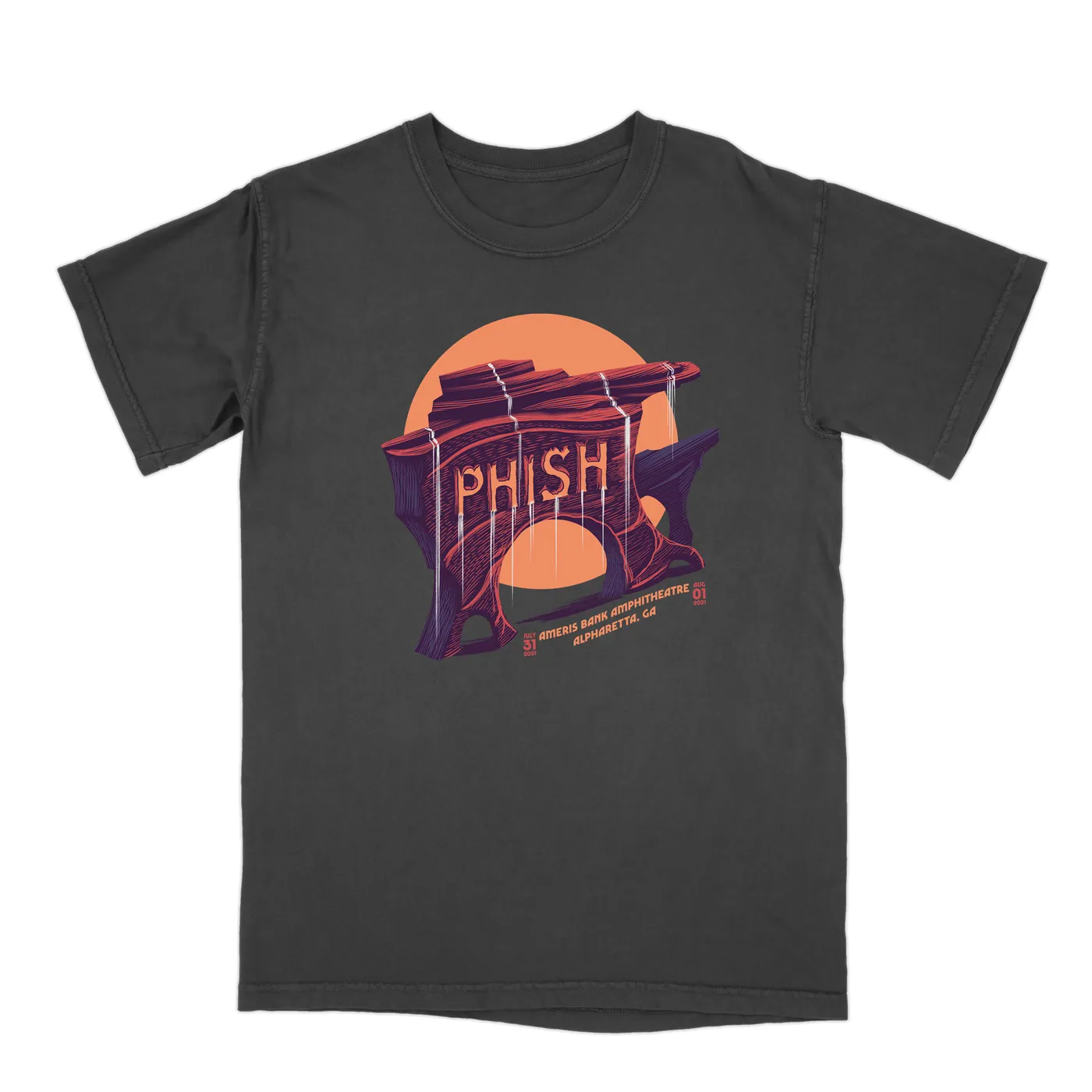Phish Alpharetta 2021 Event Tee on Charcoal Grey