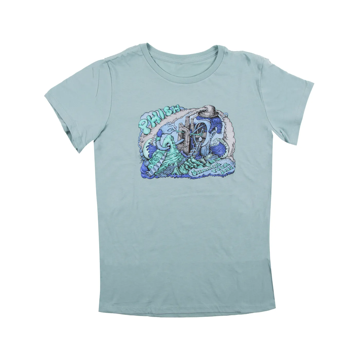 Phish Women's Welker Free Motion Summer Tour 2023 Tee on Dusty Blue