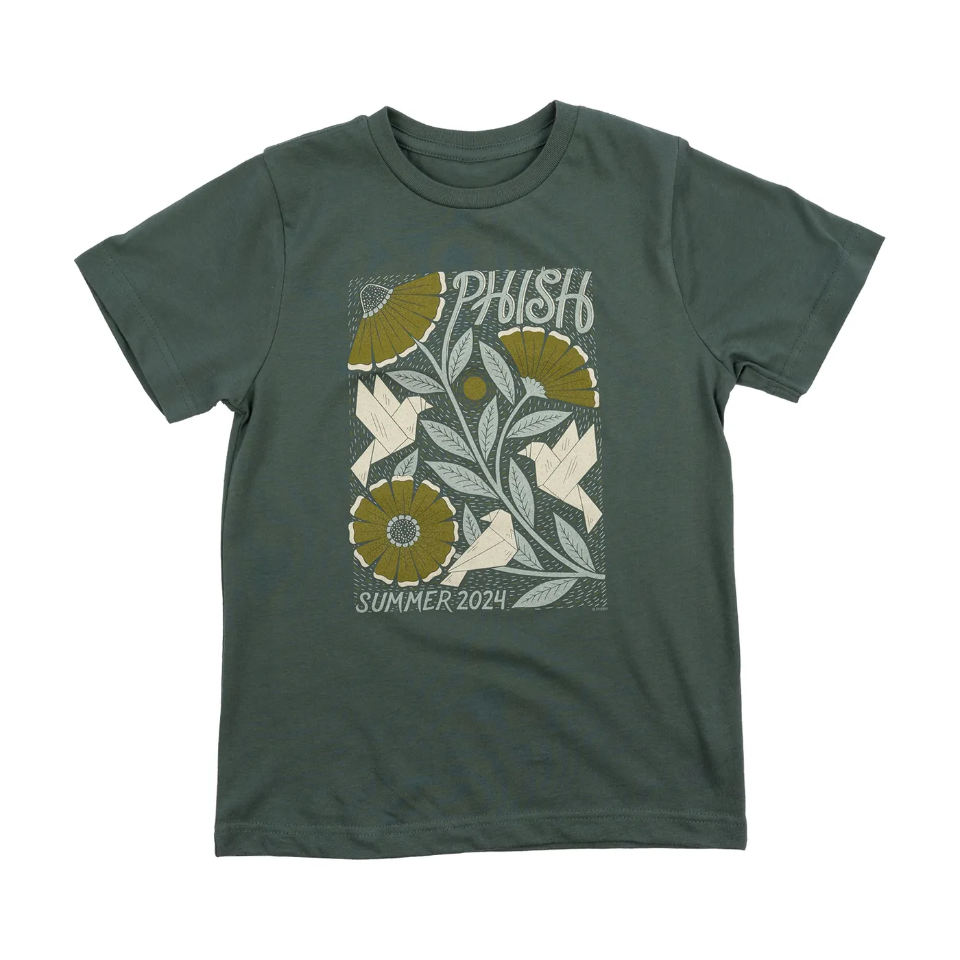 Phish Youth Origami Flight Summer '24 Tee on Basil