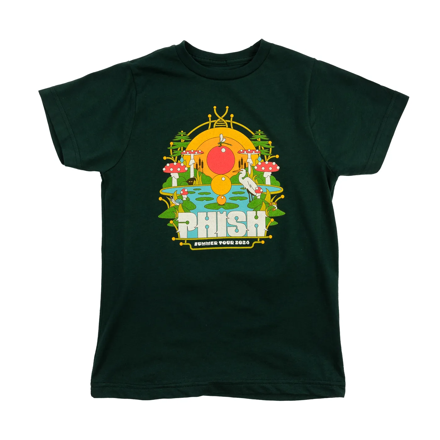 Phish Youth Pond Life Summer Tour 24 Tee on Forest