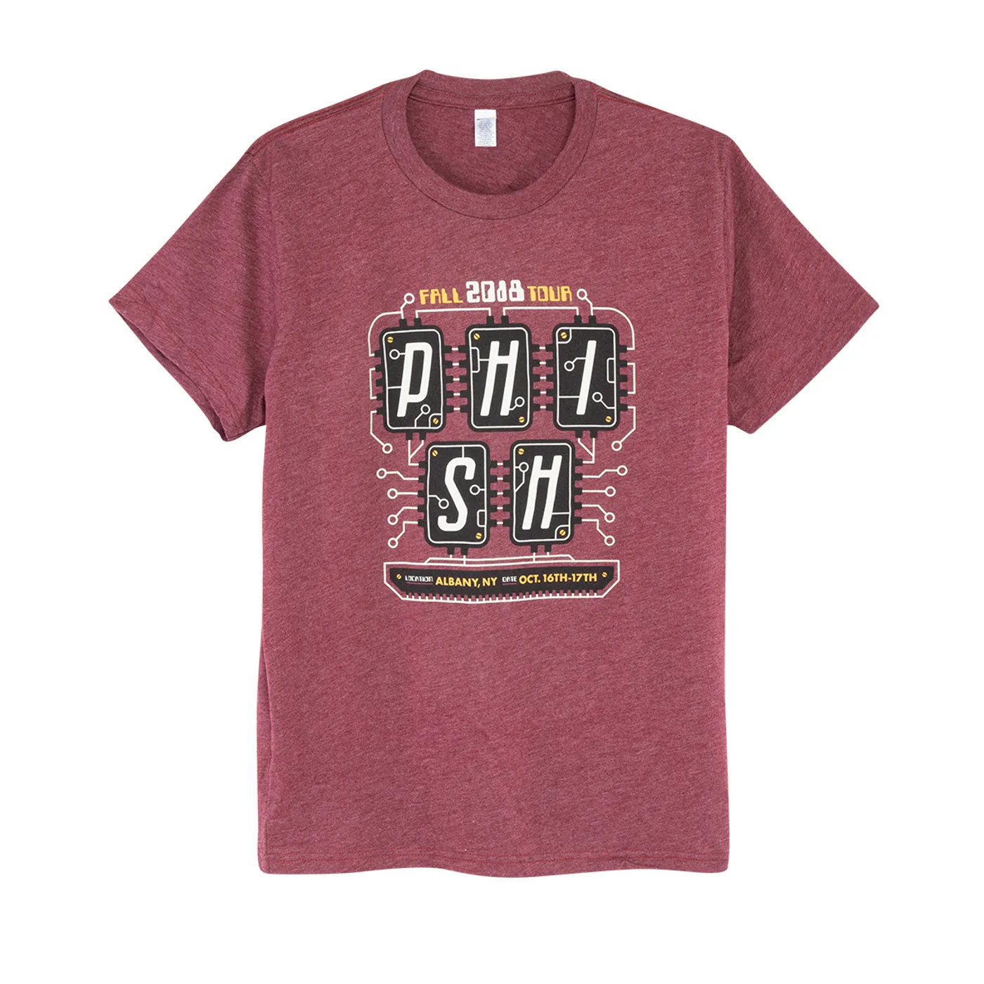 Phish Albany 2018 Men's Event T on Burgundy