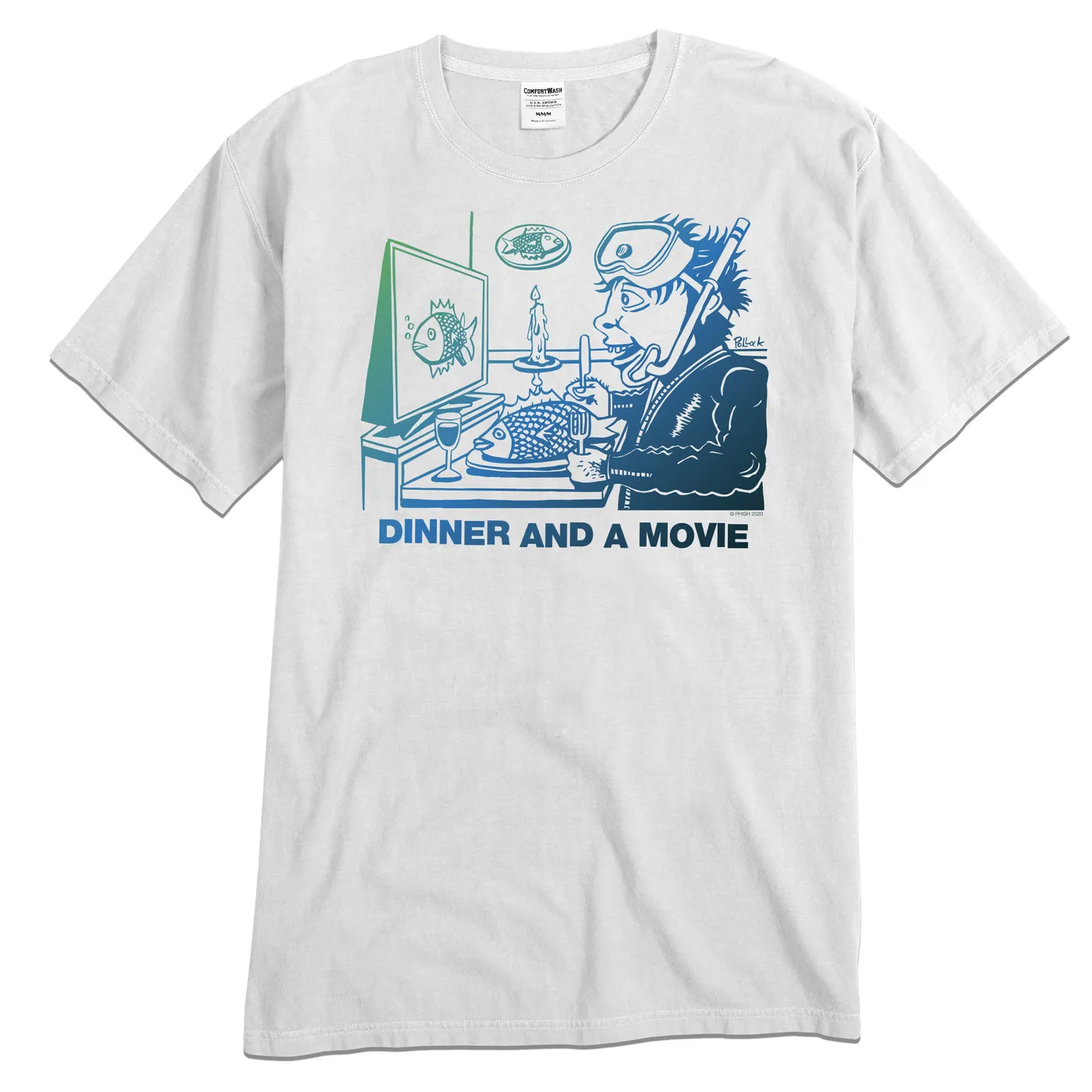 Phish Dinner And A Movie Pollock Tee on White