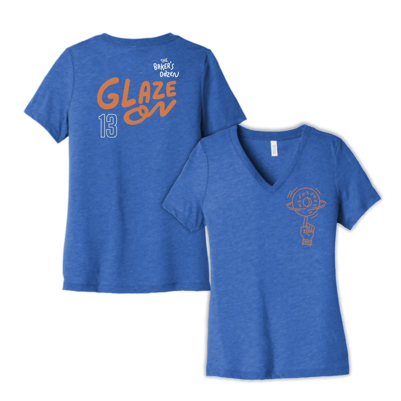 Phish Women’s Baker’s Dozen Dunk on V-Neck Royal Blue Tee