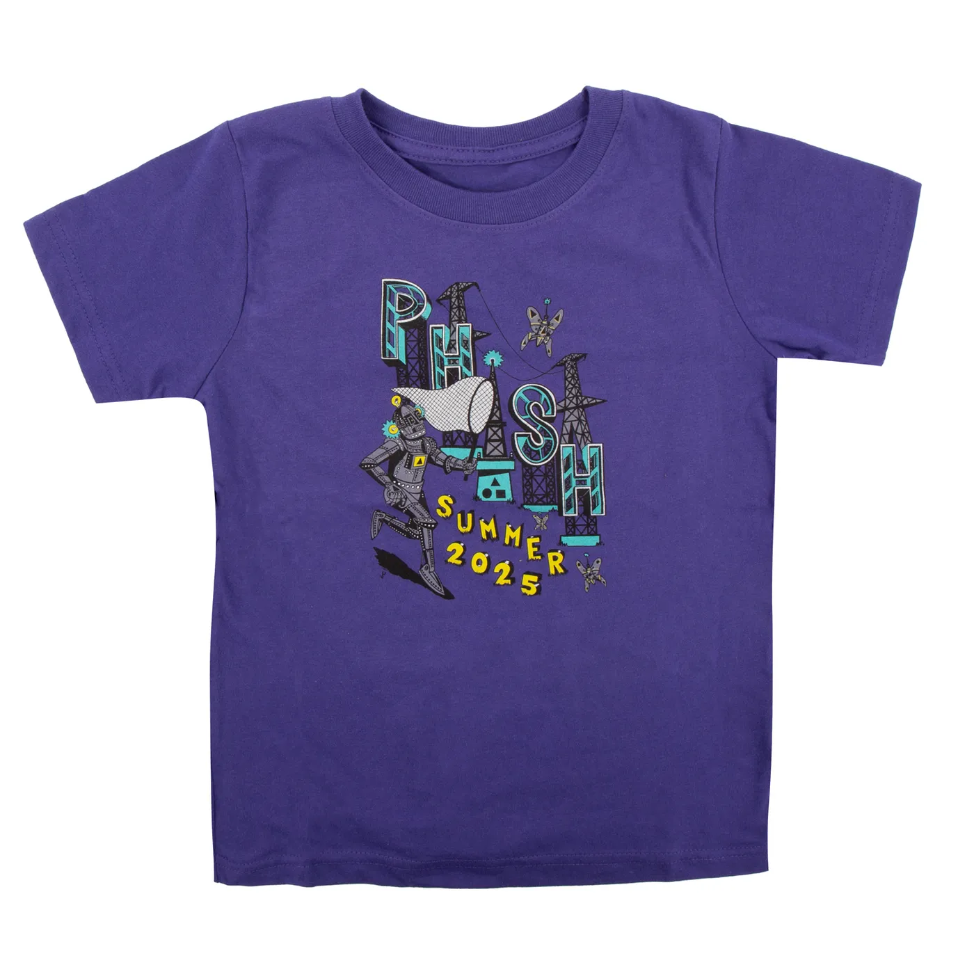 Phish Kids Summer Tour 2025 Pollock Robot Butterfly Tee