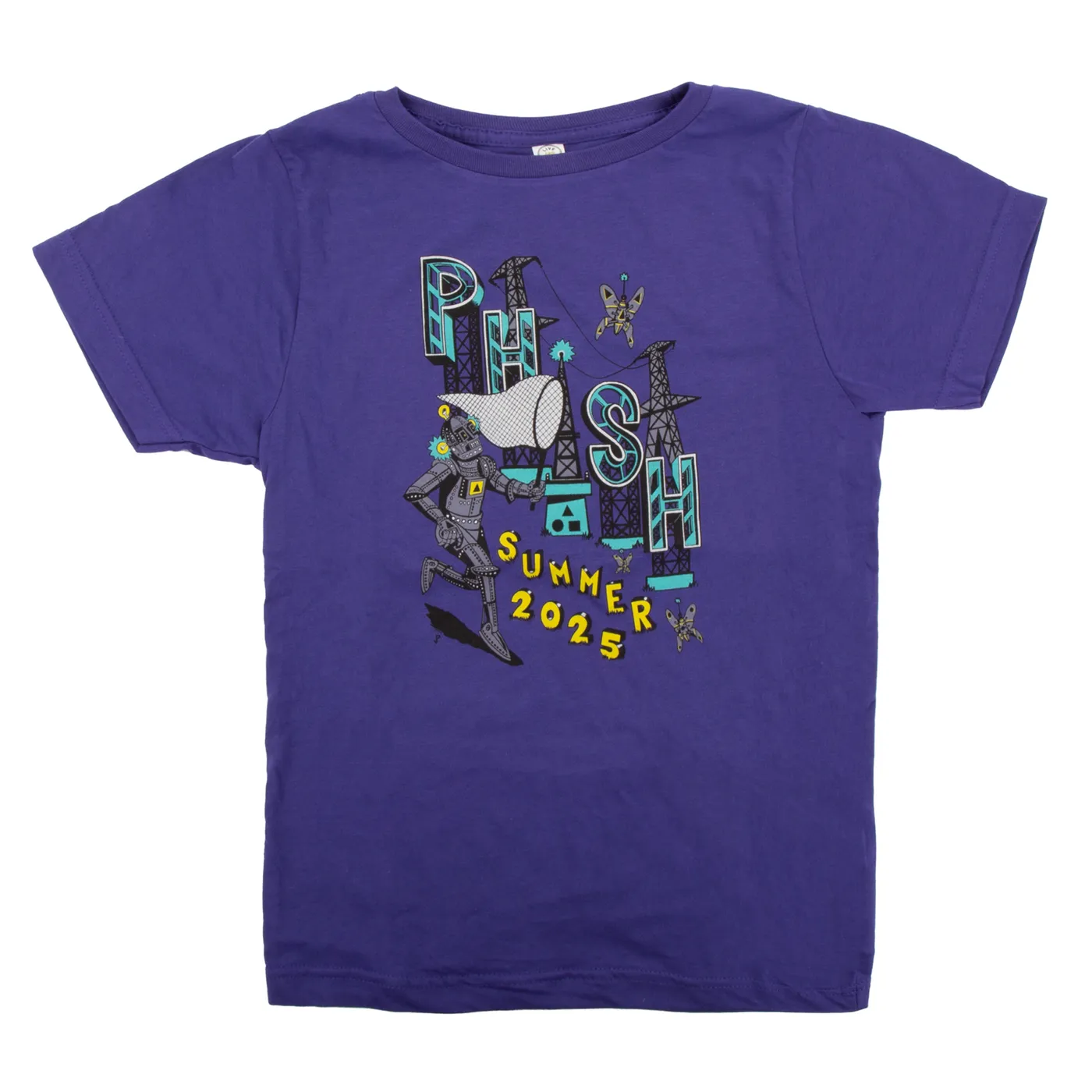Phish Youth Summer Tour 2025 Pollock Robot Butterfly Tee
