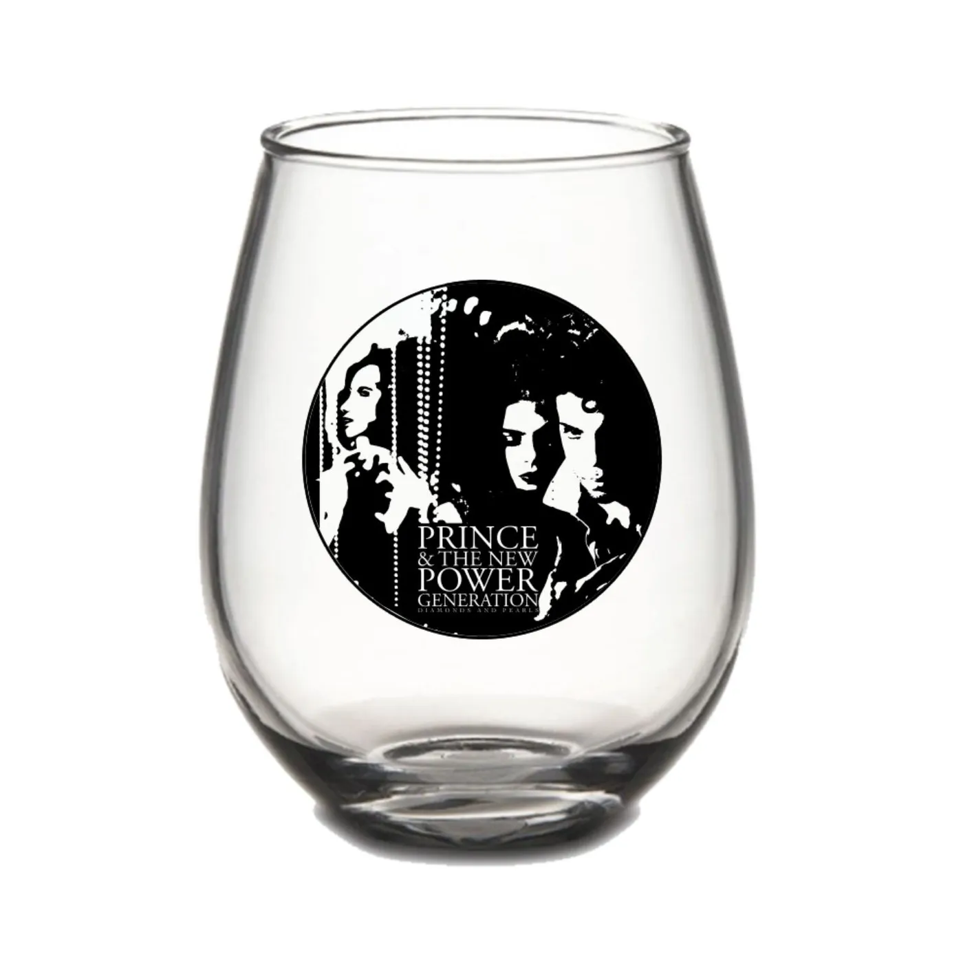 Prince Diamonds And Pearls Cover Stemless Wine Glass