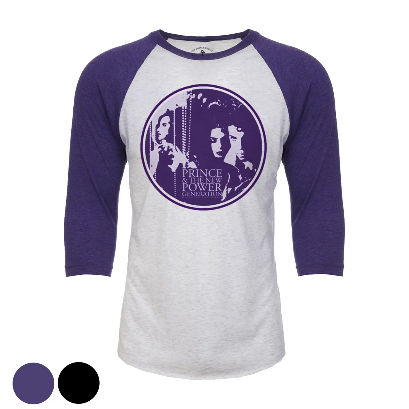 Prince Diamonds And Pearls Etching Raglan (Black, 2X & 3X)