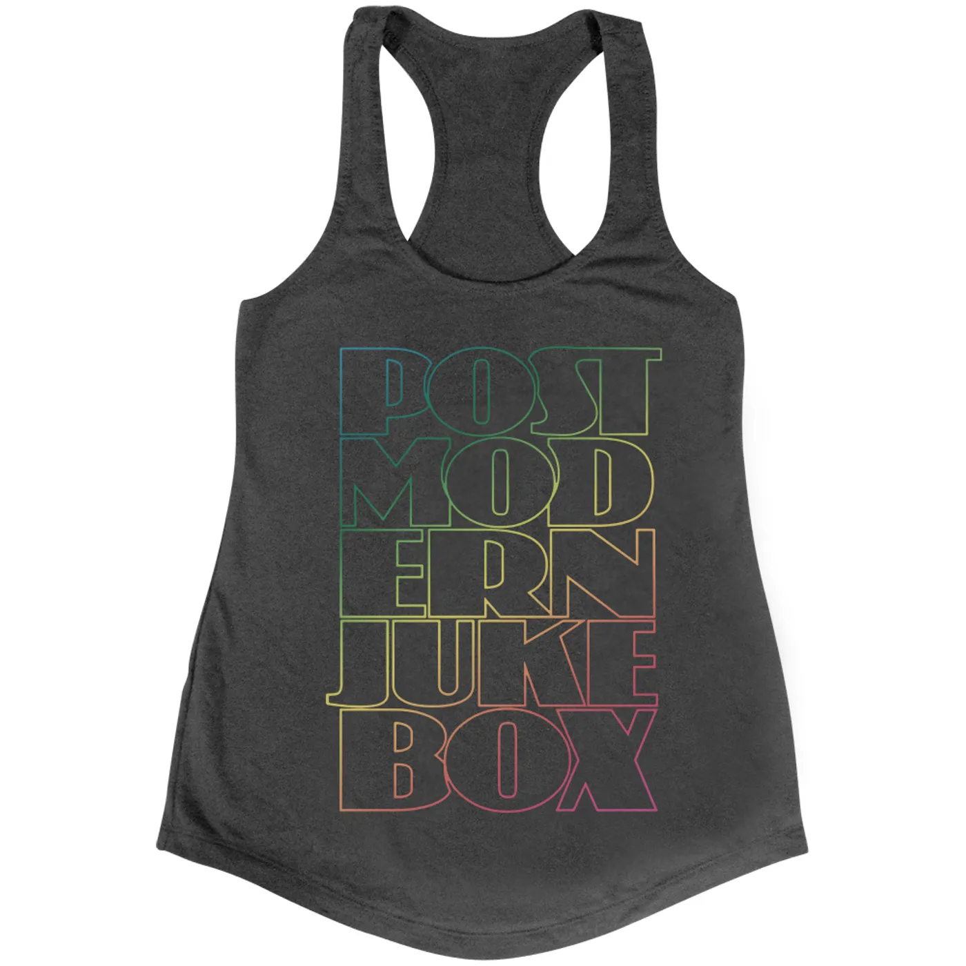 Scott Bradlee's Postmodern Jukebox Postmodern Jukebox Rainbow Logo Racerback Tank