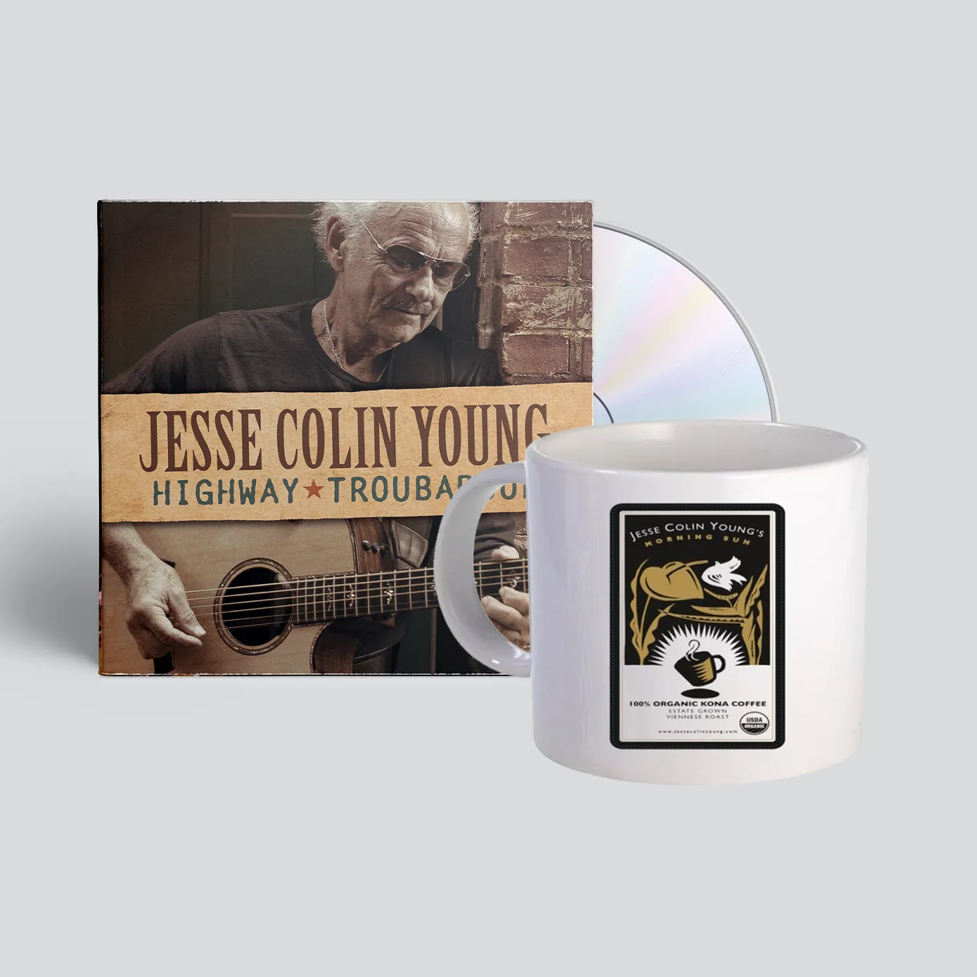 Jesse Colin Young Highway Troubadour and Morning Sun Mug Bundle