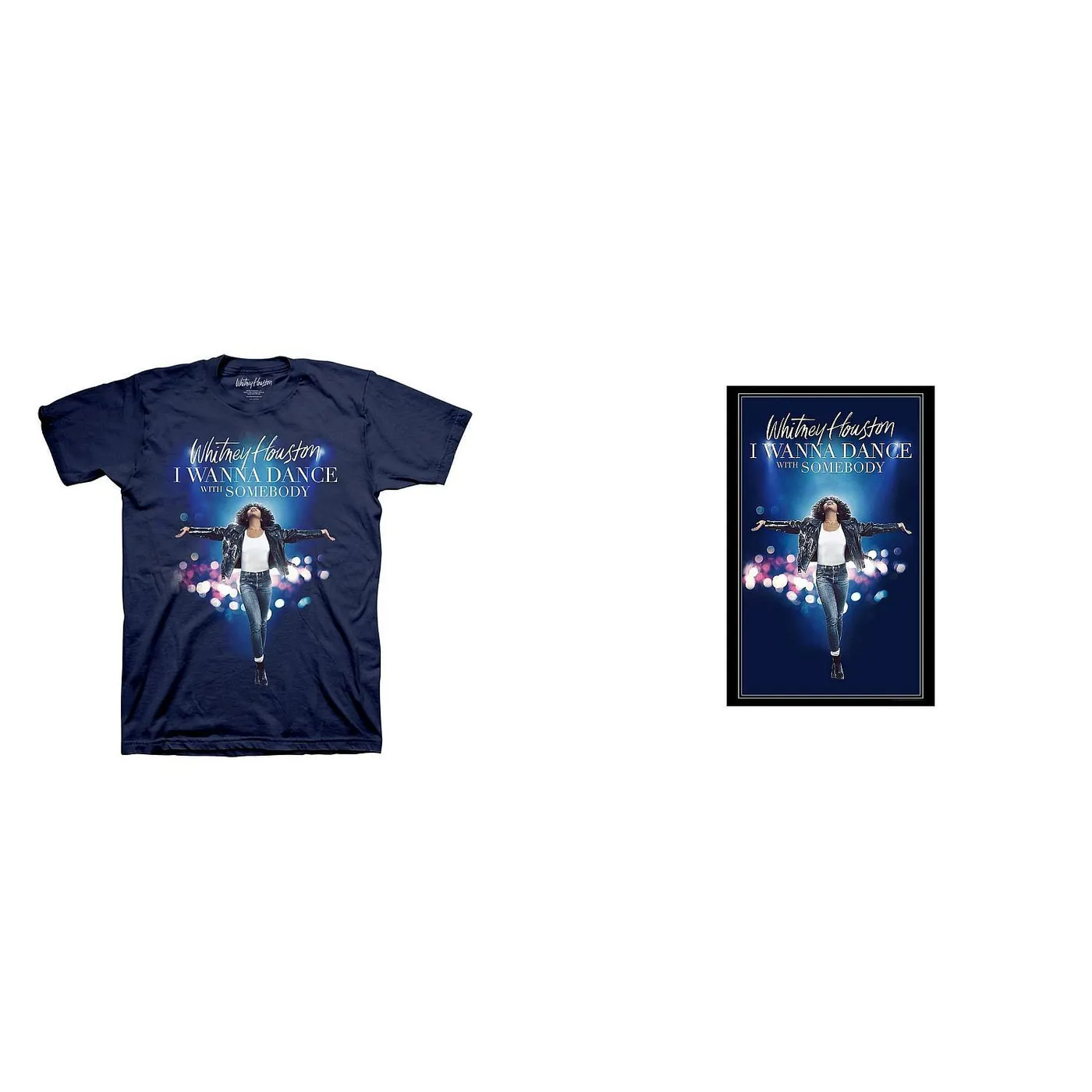 Whitney Houston I Wanna Dance With Somebody Movie T-shirt & Poster Bundle