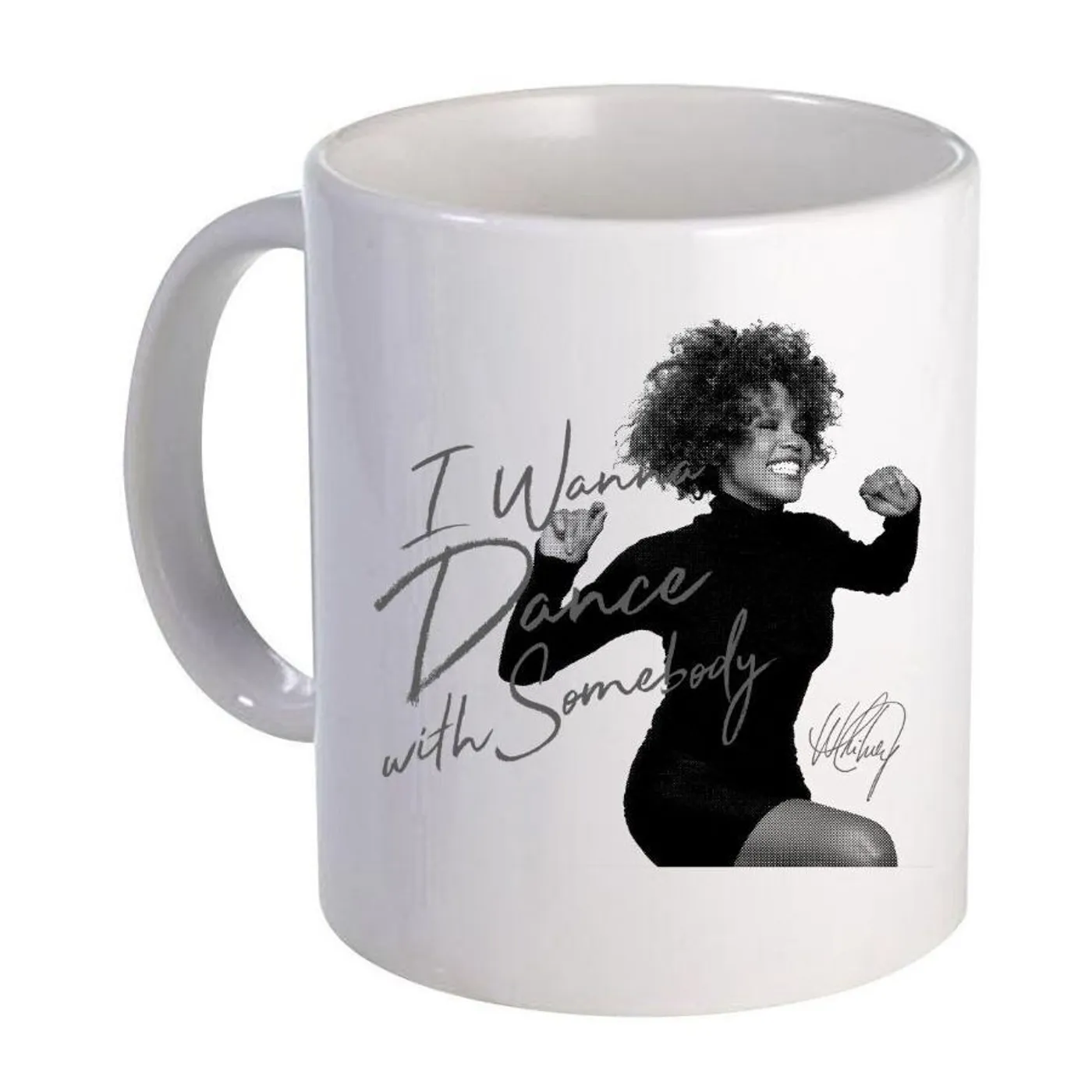 Whitney Houston I Wanna Dance Black & White Ceramic Mug