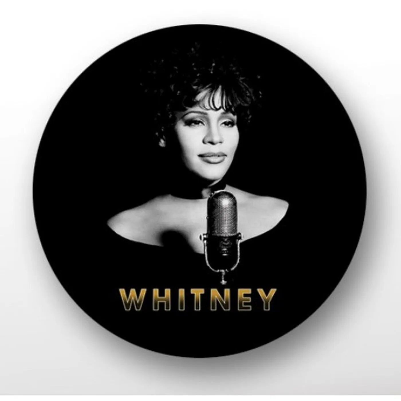 Whitney Houston Microphone 1.25" Button