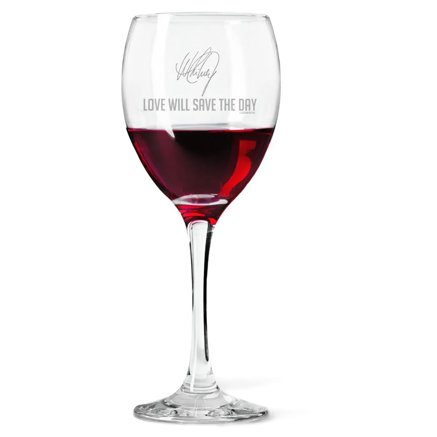 Whitney Houston Love Will Save The Day Laser- Etched Wine Glass