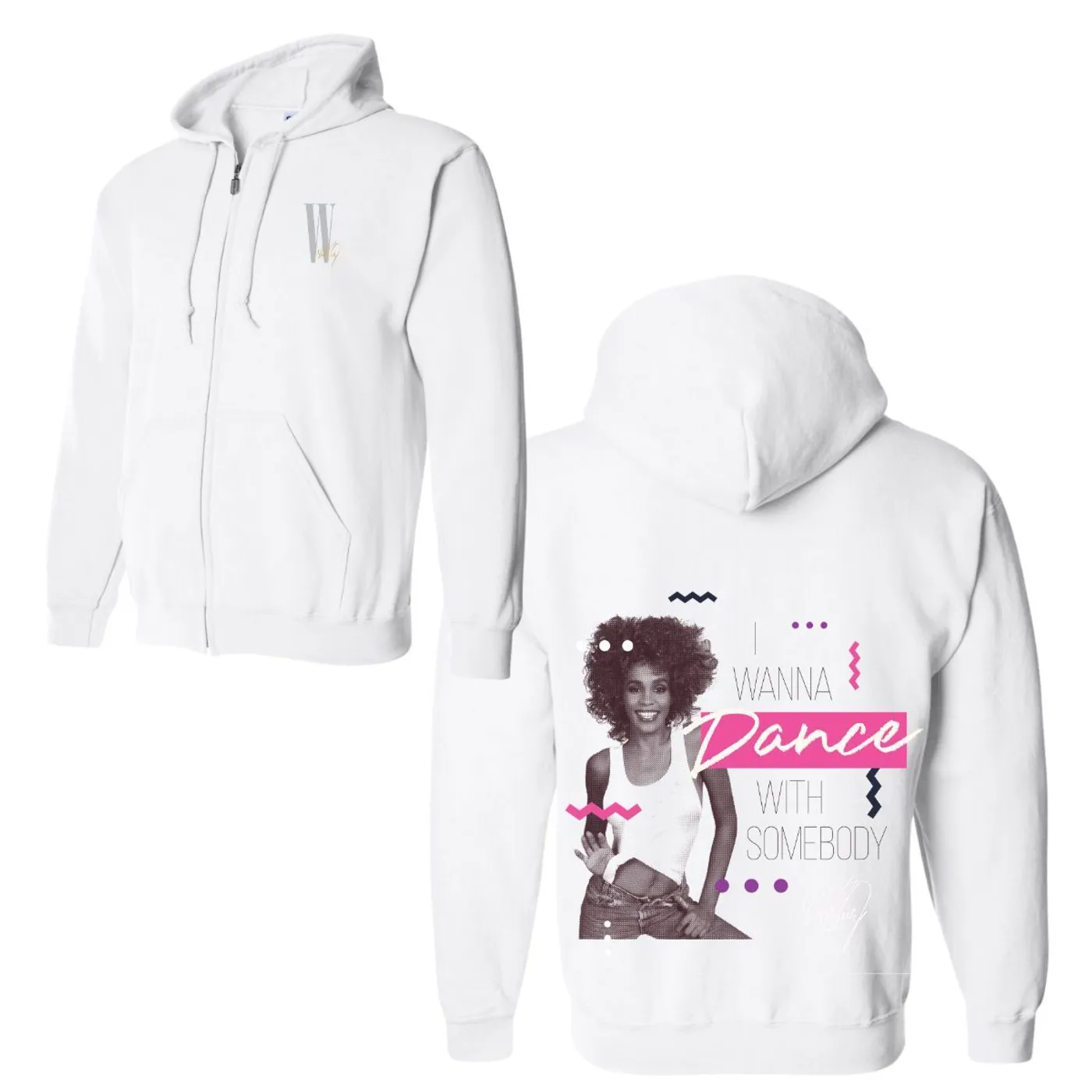 Whitney Houston I Wanna Dance With Somebody Pop Zip Hoodie