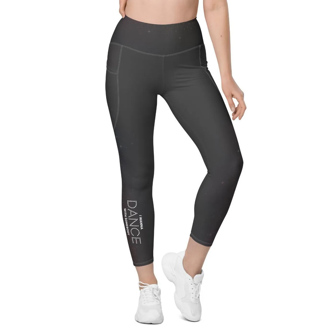 Whitney Houston I Wanna Dance With Somebody Pocket Legging | Grey Sparkle