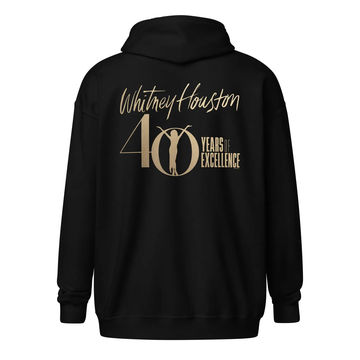 Whitney Houston 40 Years of Excellence Golden Zip Hoodie