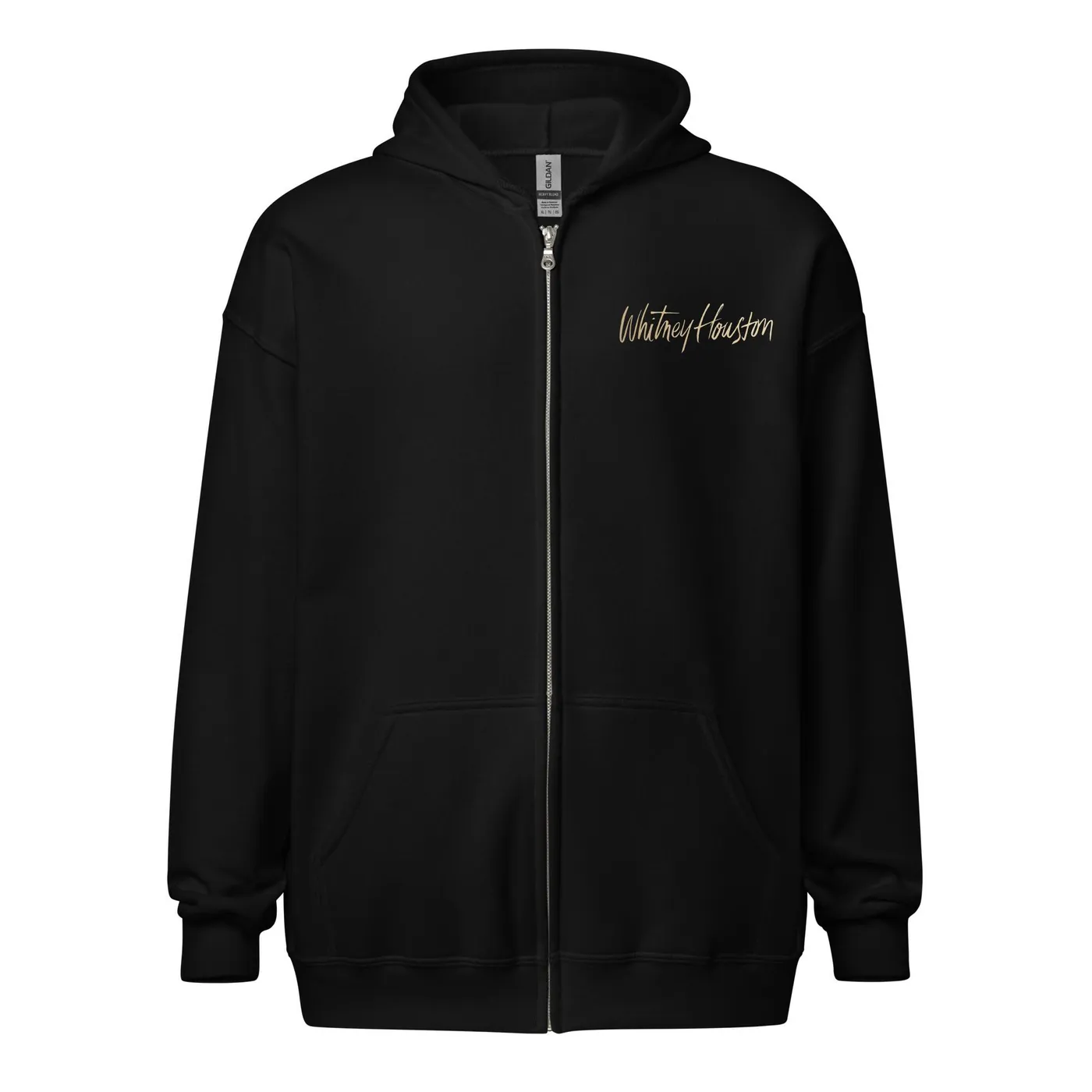 Whitney Houston 40 Years of Excellence Golden Zip Hoodie